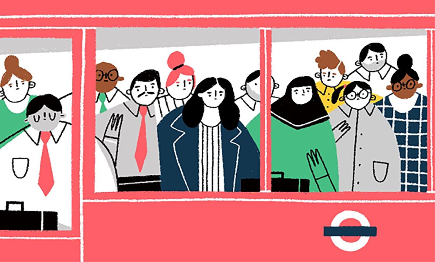 commuters on the DLR