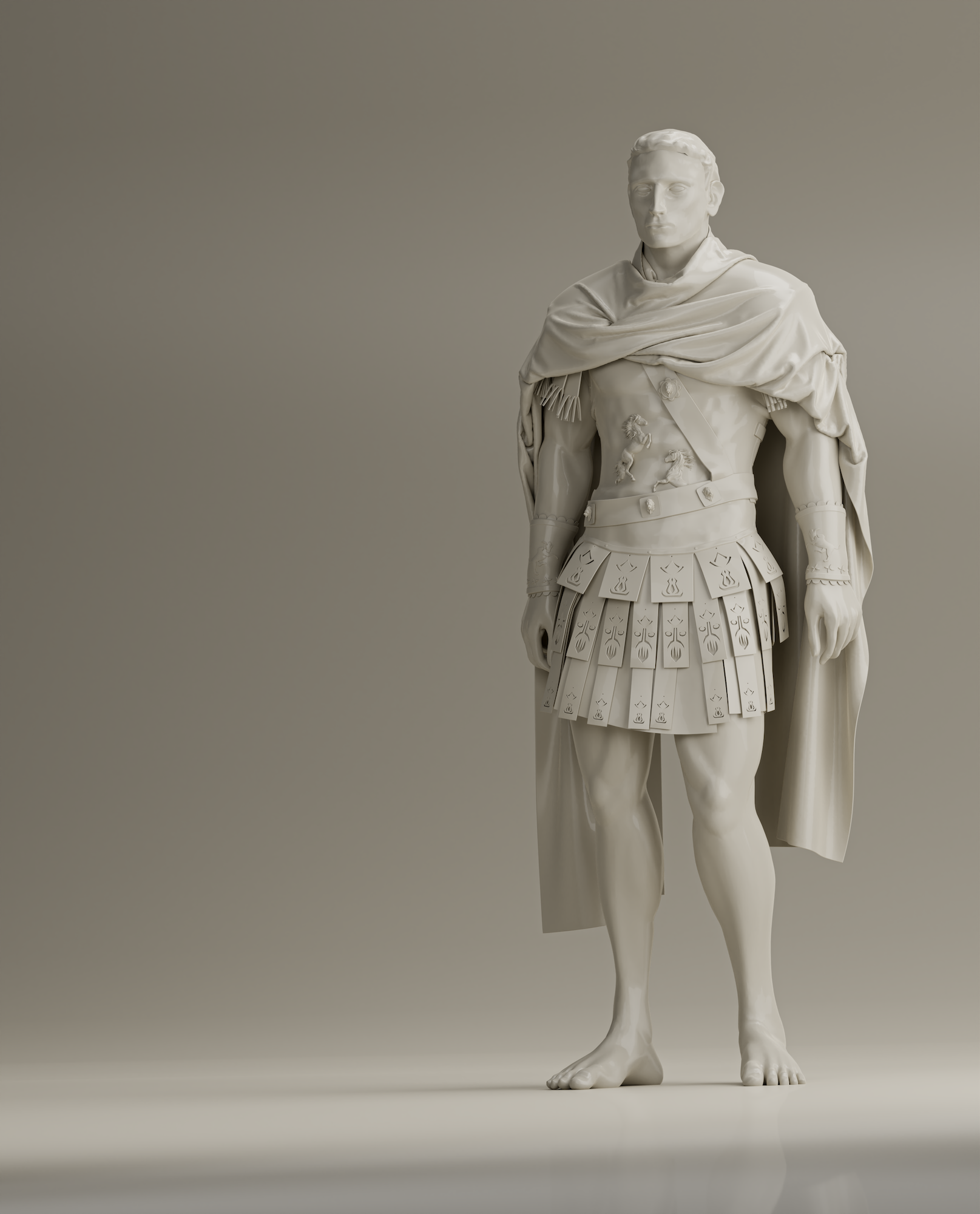 Digital figure of a Roman soldier with details, no colours.