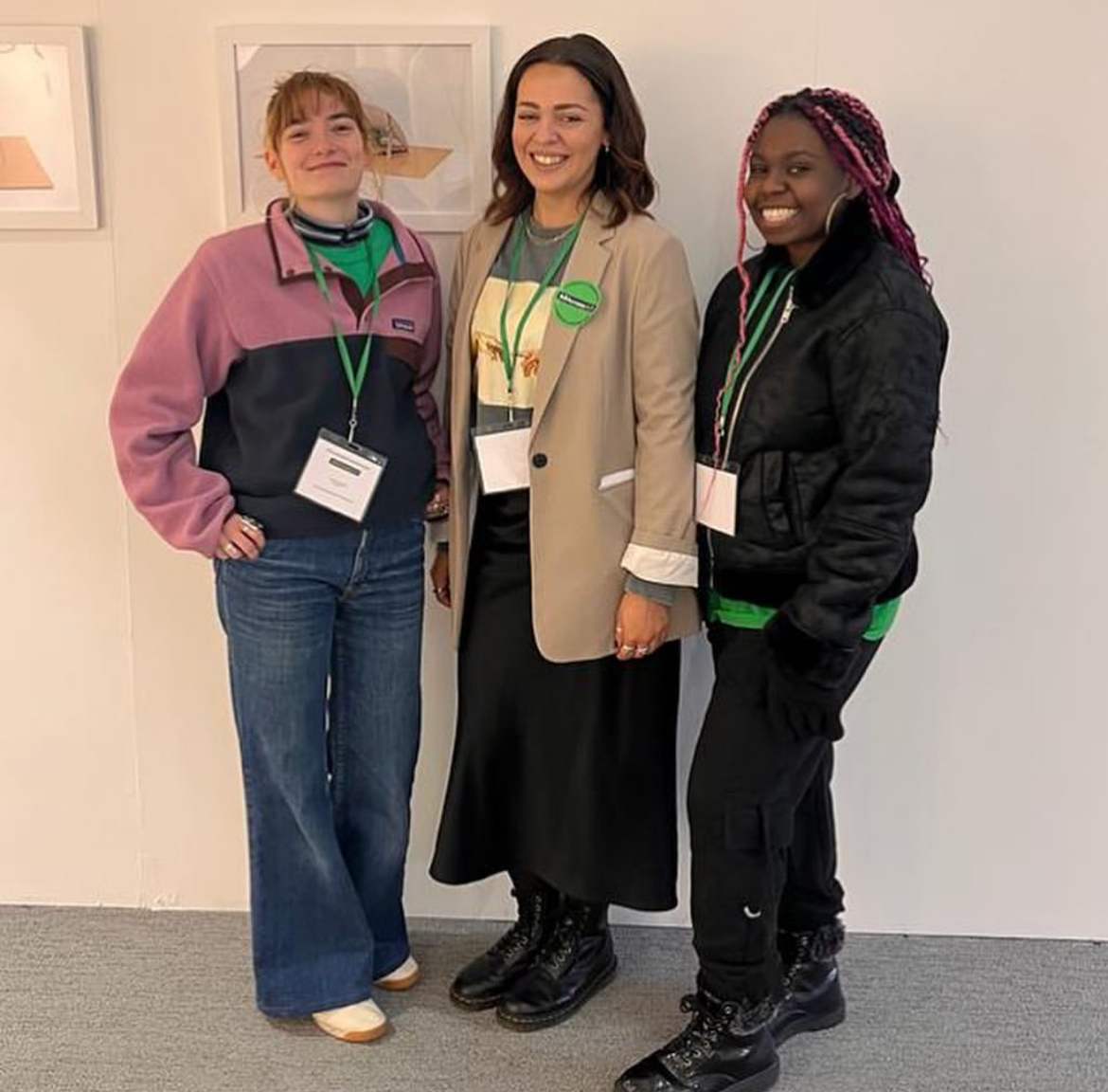 E Ball with two AUB Student Ambassadors.