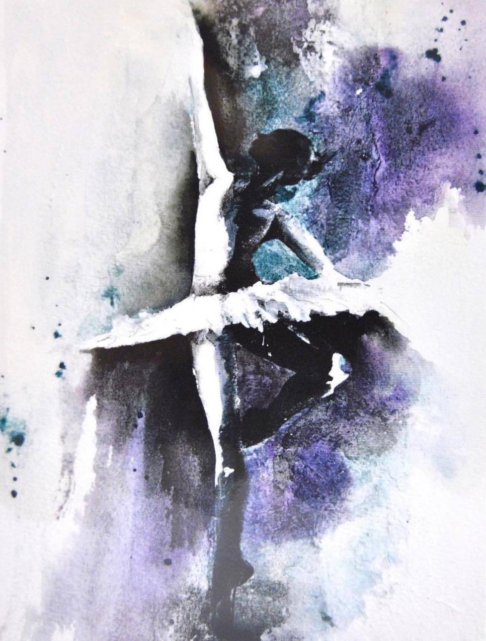 Watercolour ballerina by Alison Board