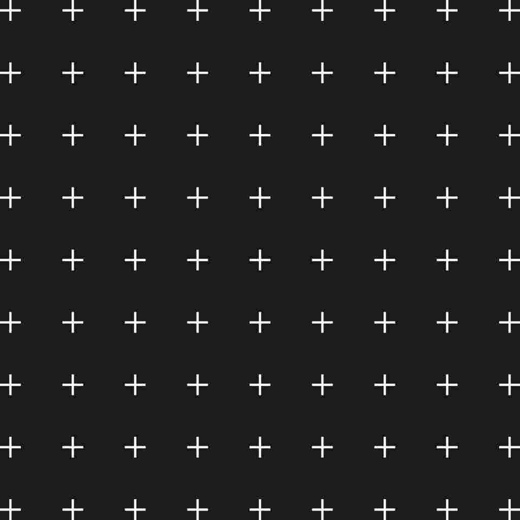 Black banner with several rows of plus signs across it.