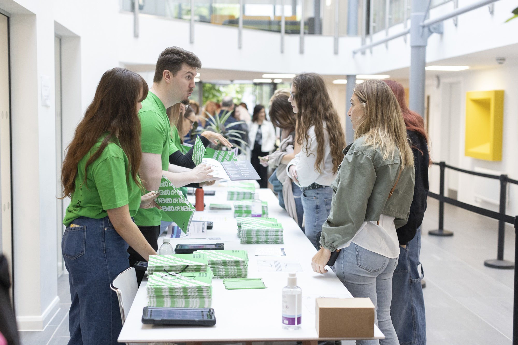 The registration team welcoming prospective students to an on-campus open day