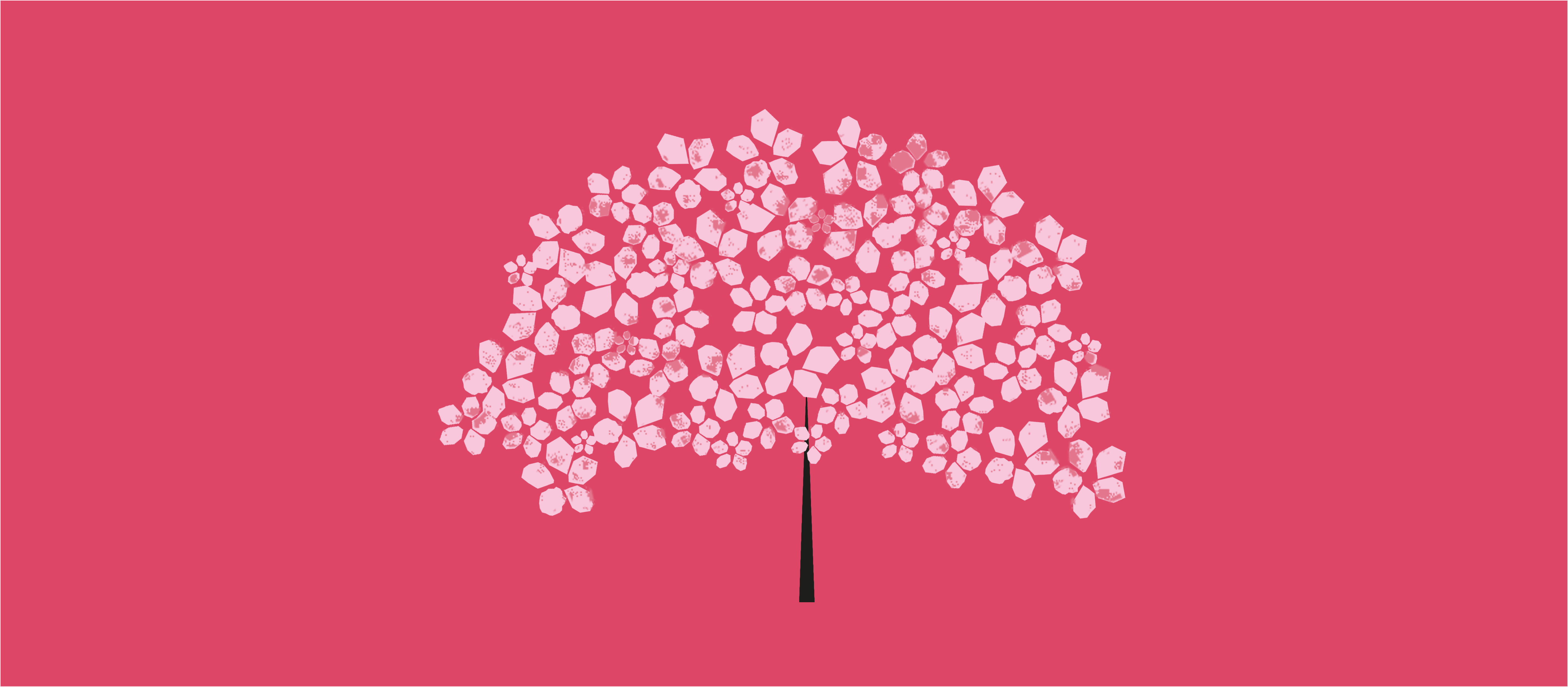 Illustration of a cherry orchard