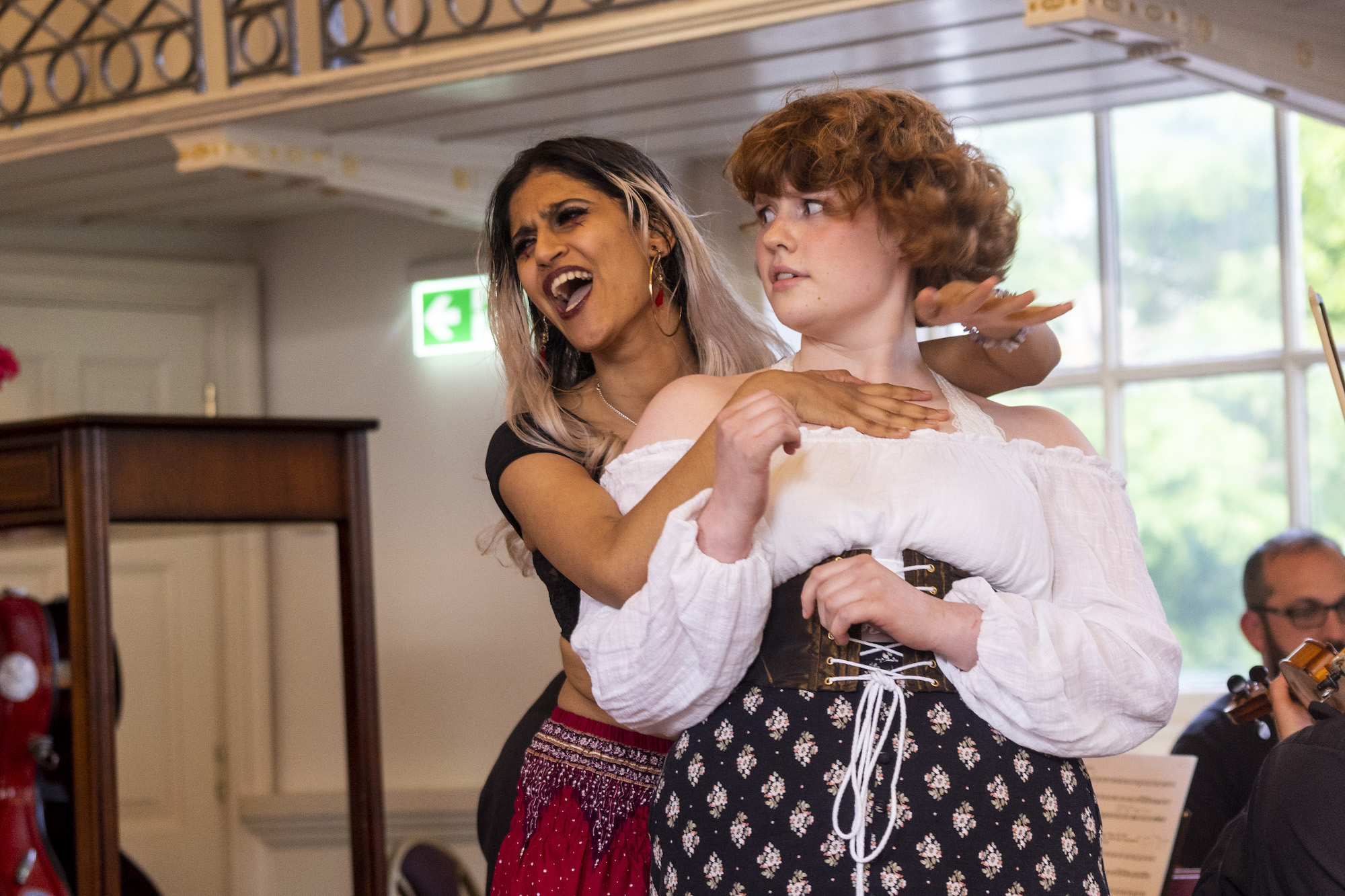 two students performing at the AUB Dance Guildhall Opera Purcell Dido and Aeneas