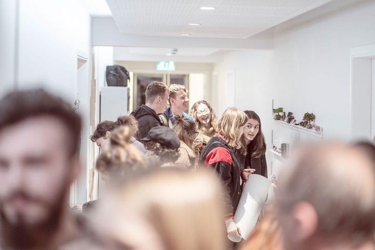 The busy gallery on opening night