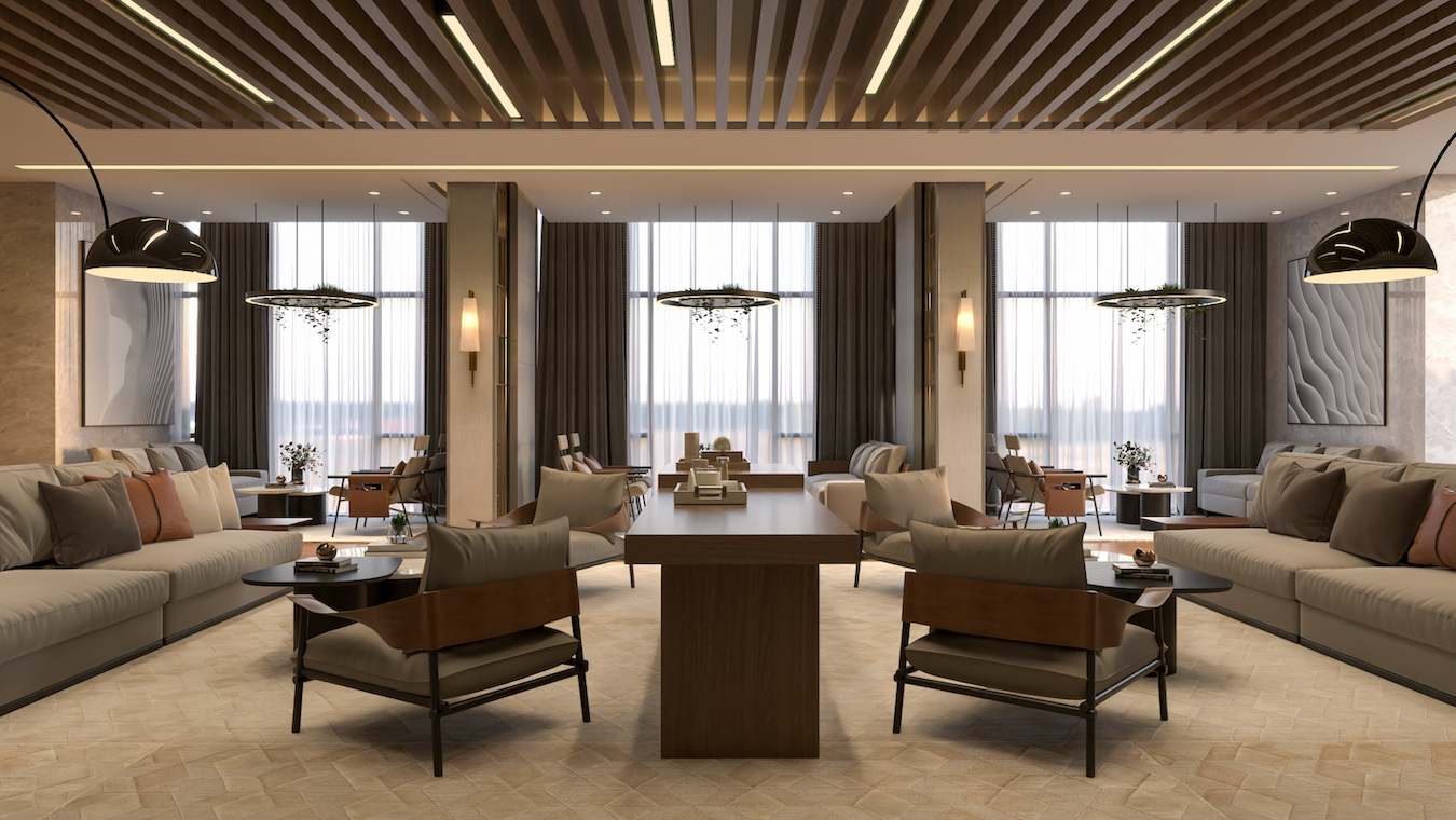 Architectural render of a building