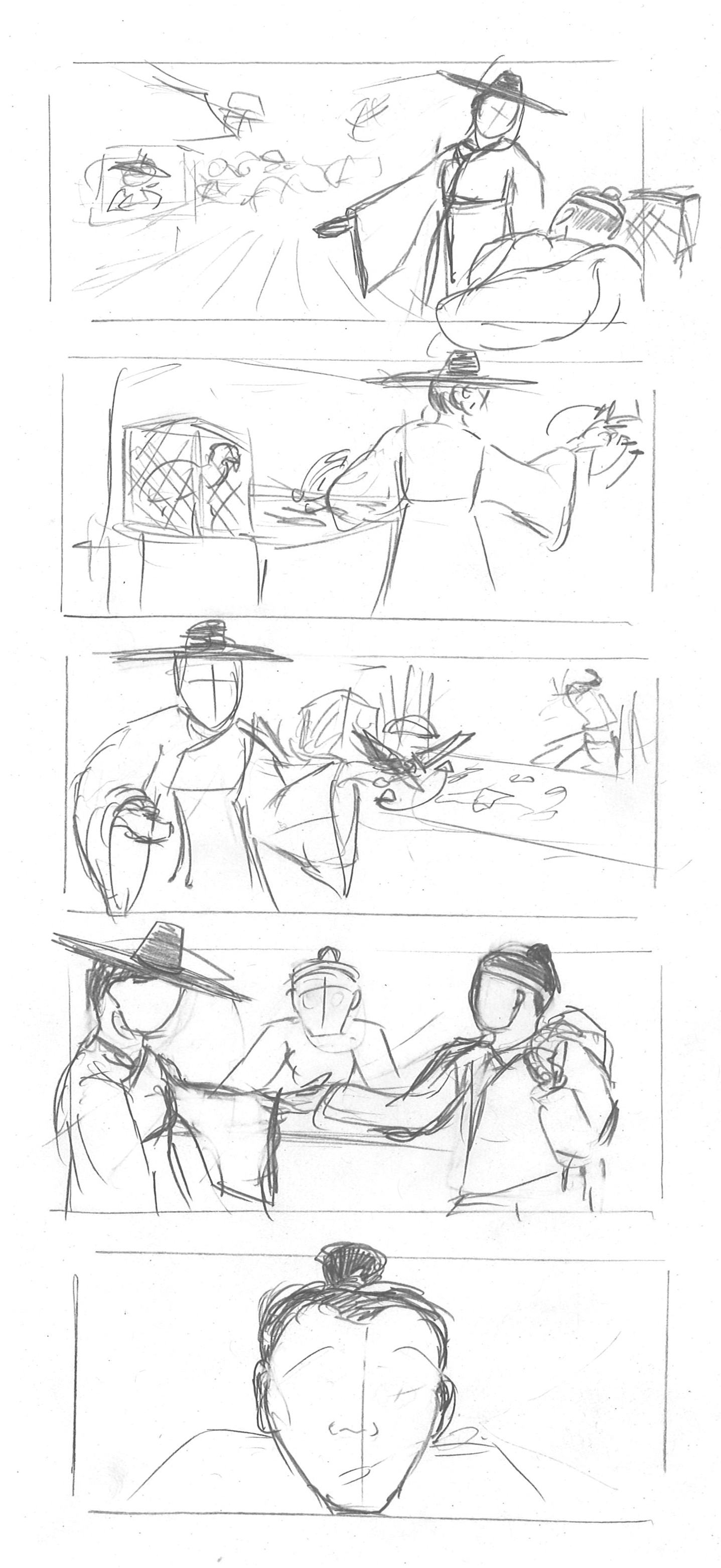 sketched storyboard