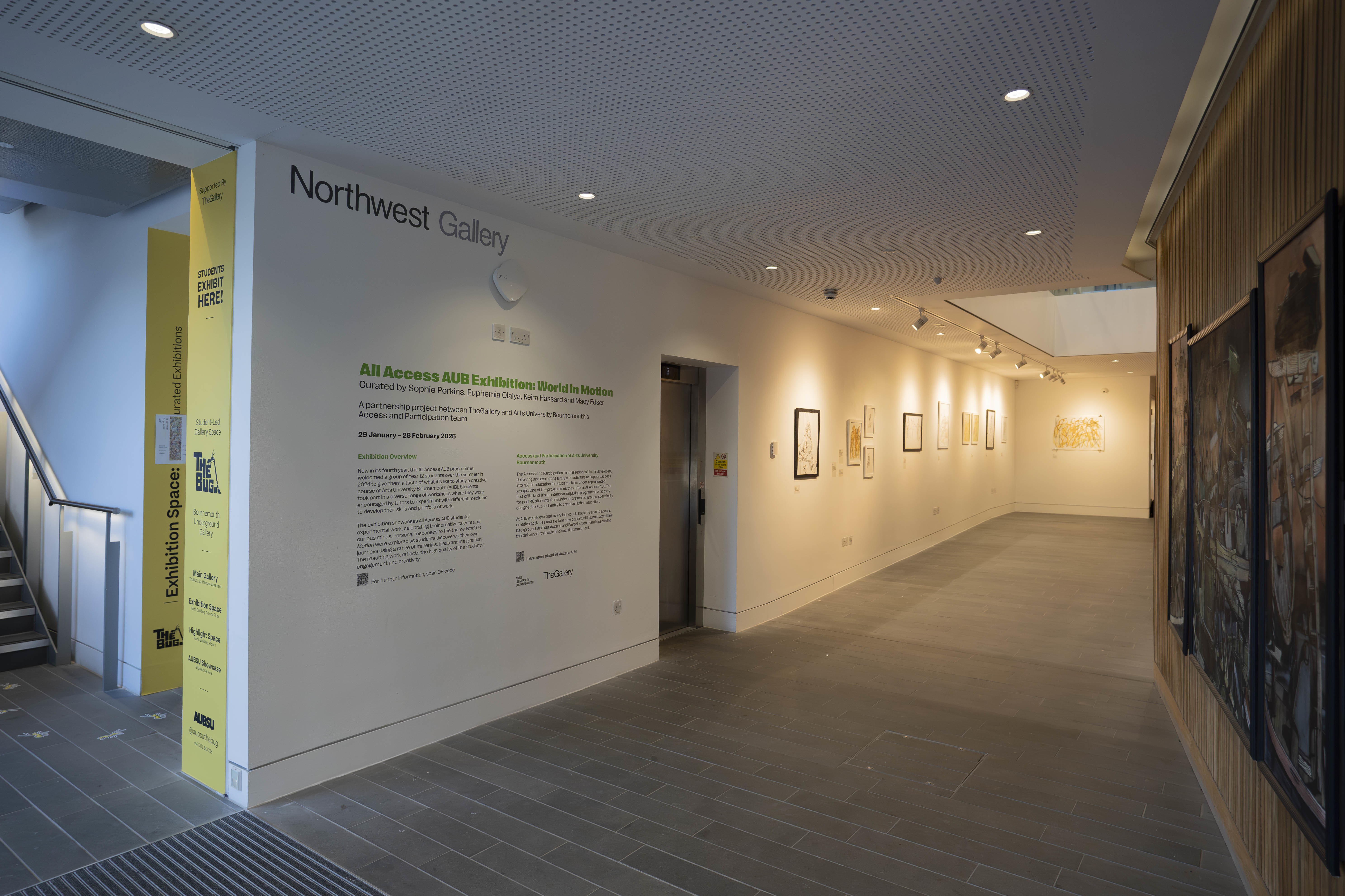 Image displaying the exhibition title, text describing the All Access AUB Project and curators.