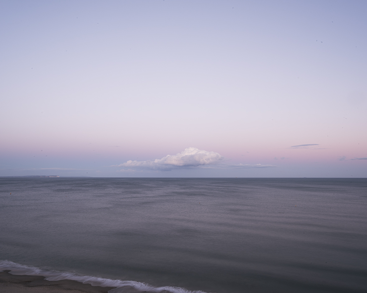 View of the seafront at dusk