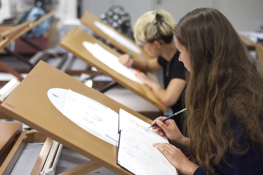 students in animation studio