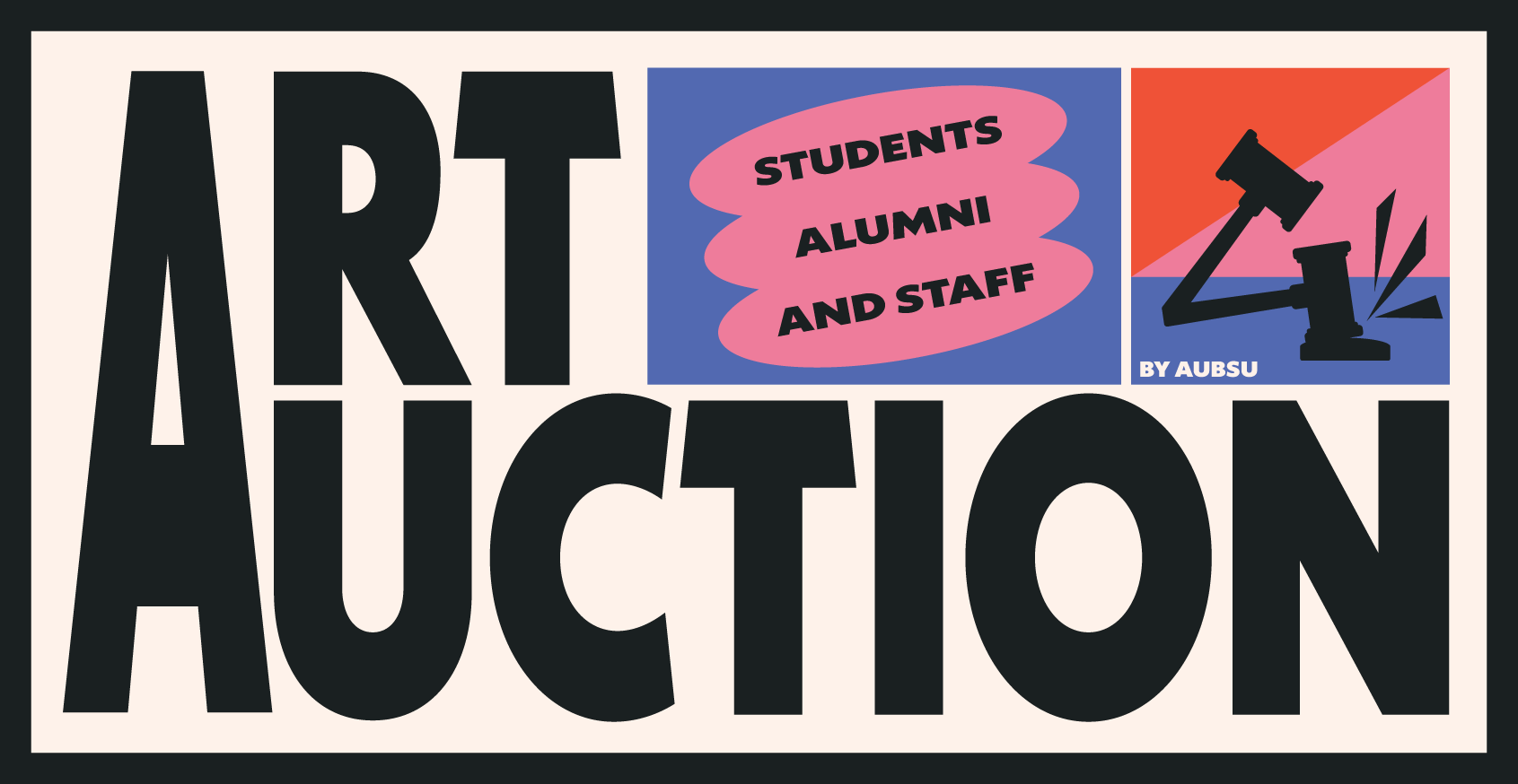 Poster for the art auction event.