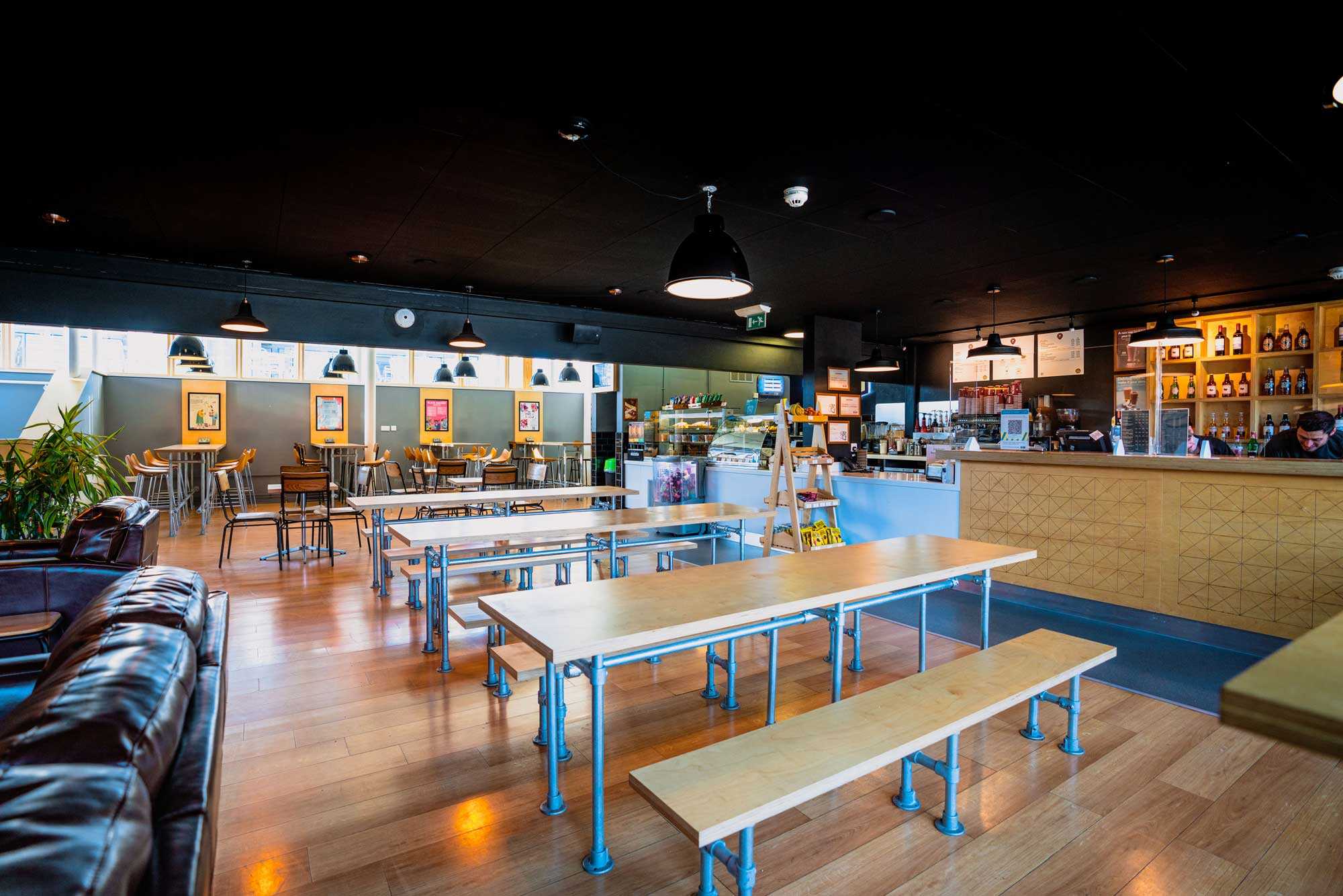 Arts Bar seating area benches