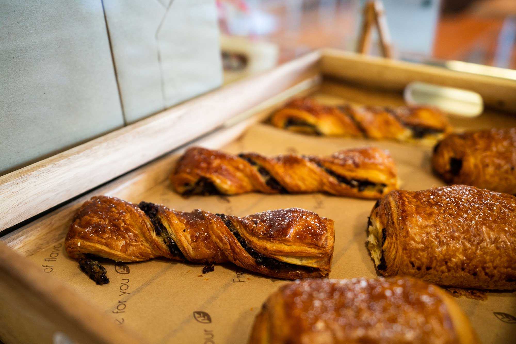 Arts Bar counter displaying multiple sweet pastry options