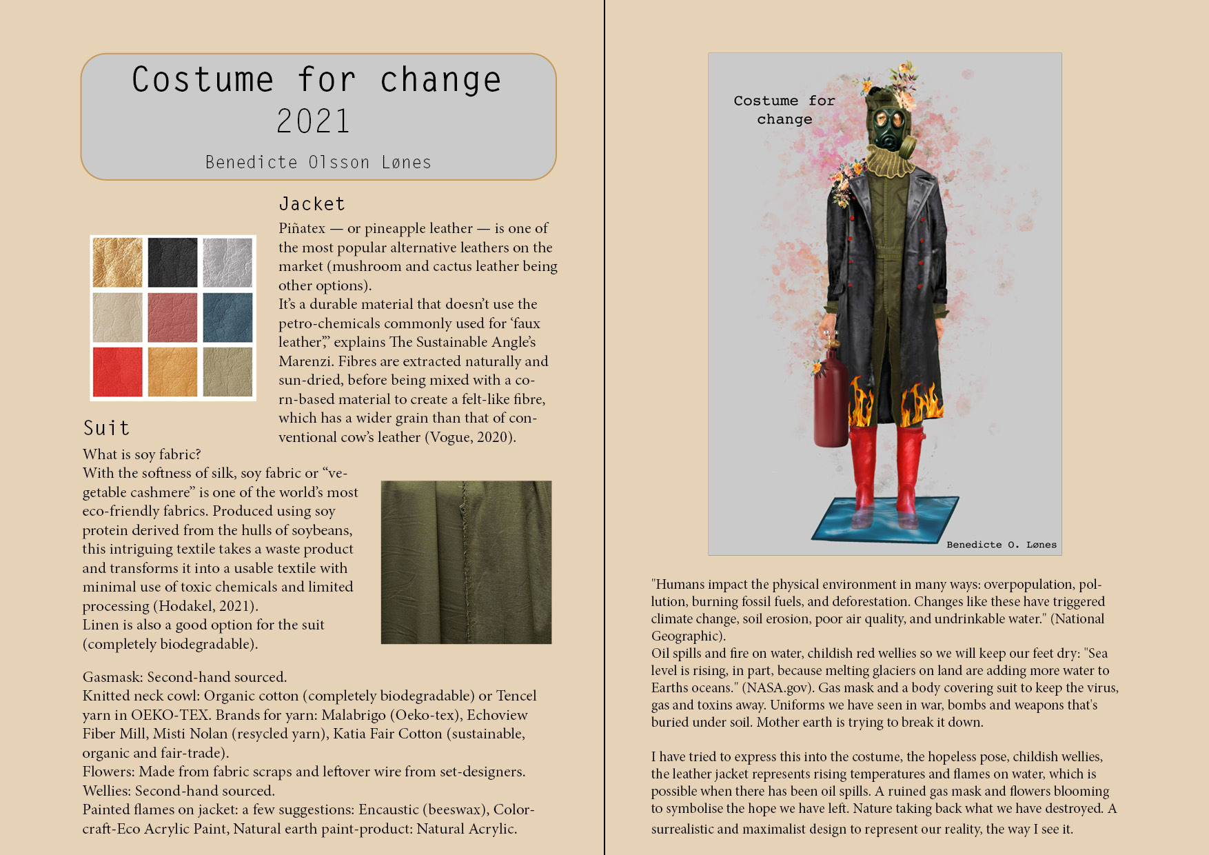 Infographic about a environmentally friendly costume making