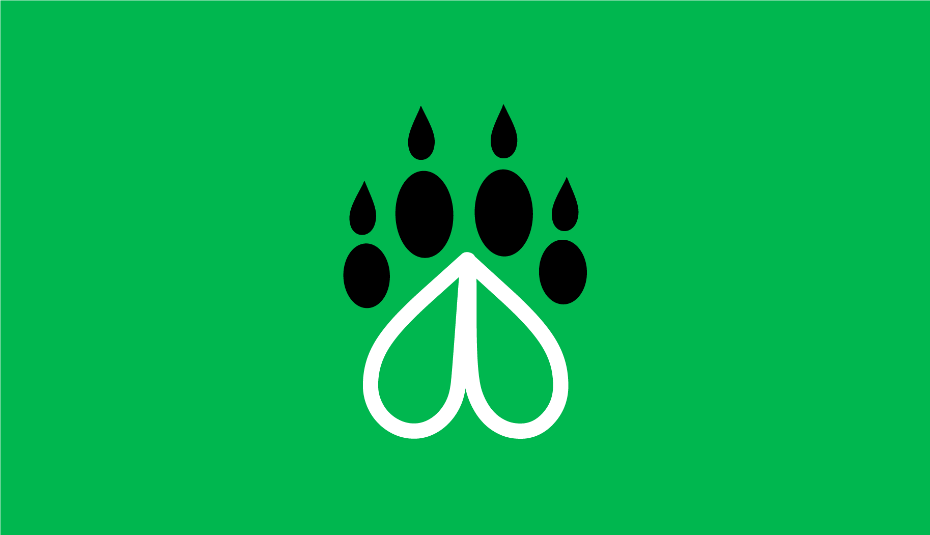 B&W icon on a green background