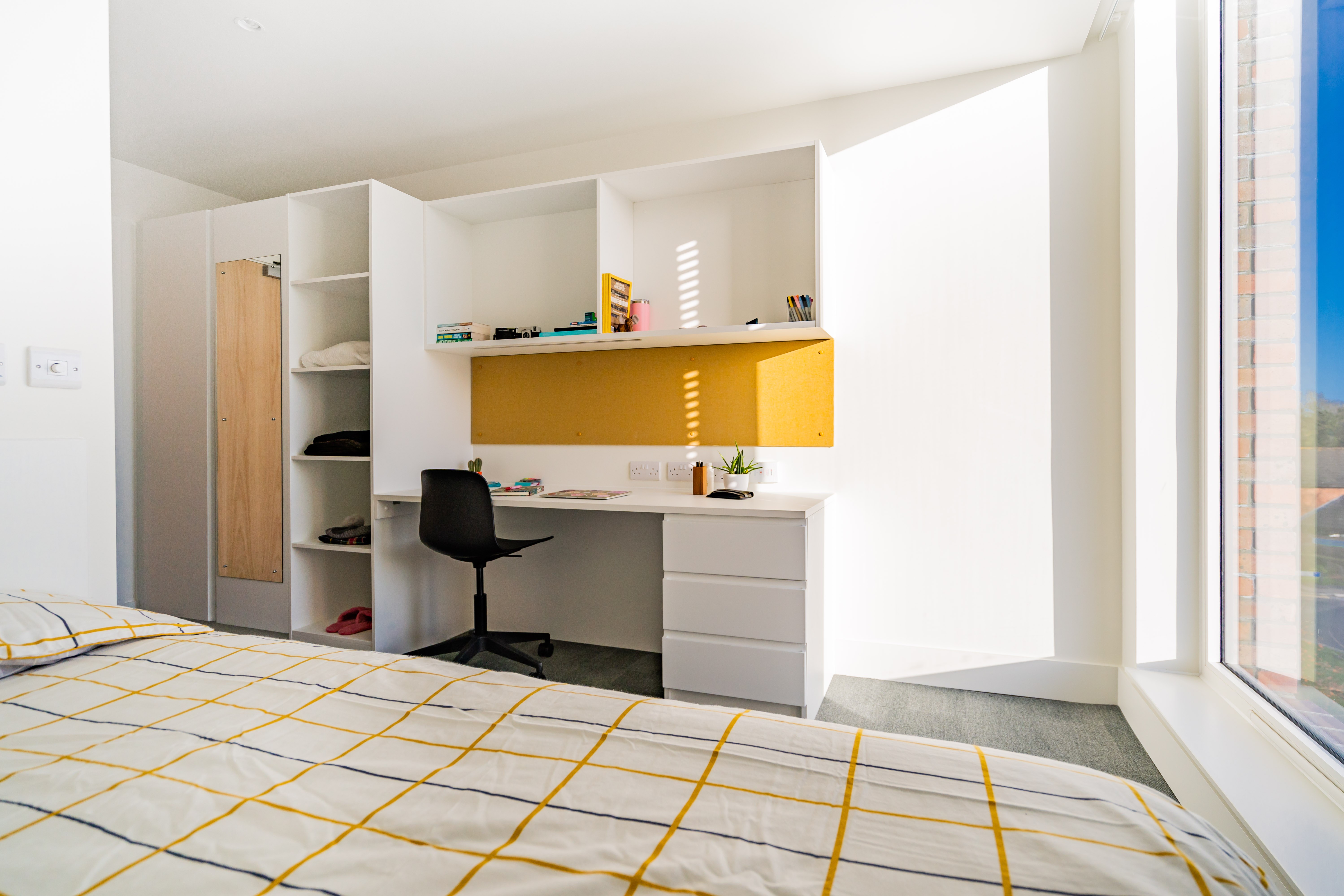 View inside of Campus Halls Ensuite Room