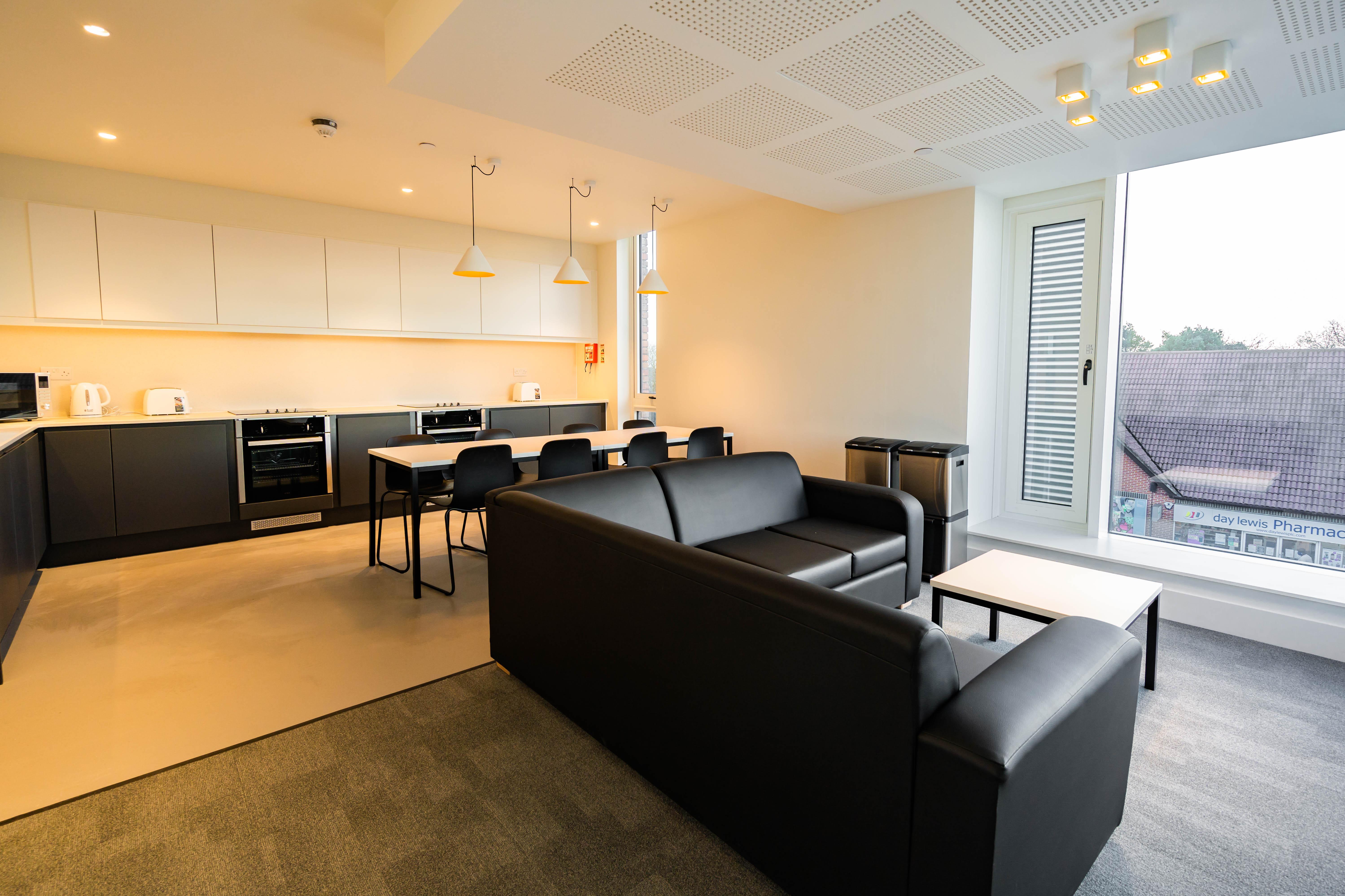 View of the shared Campus Halls Kitchen area