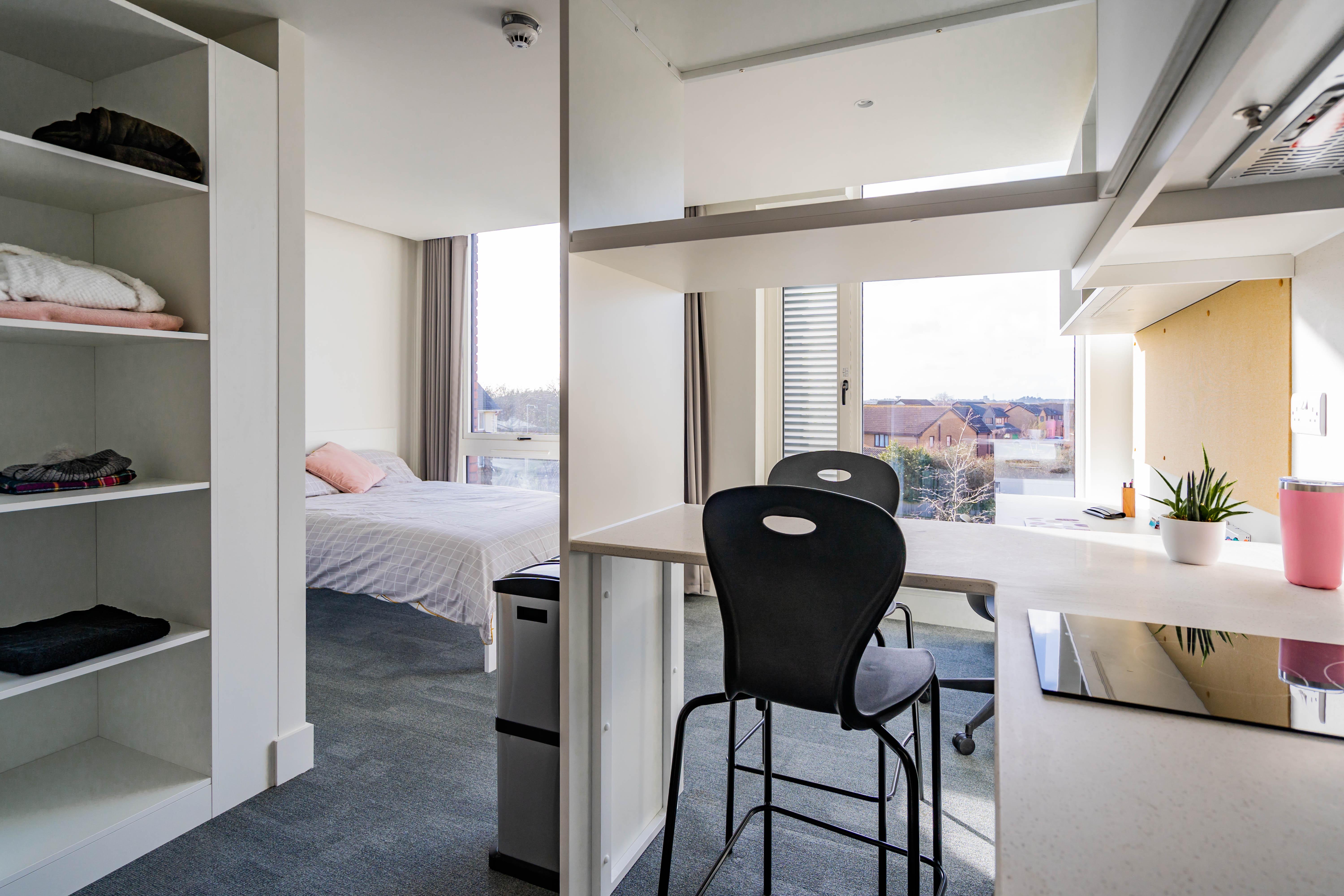 View of Campus Halls Studio Room