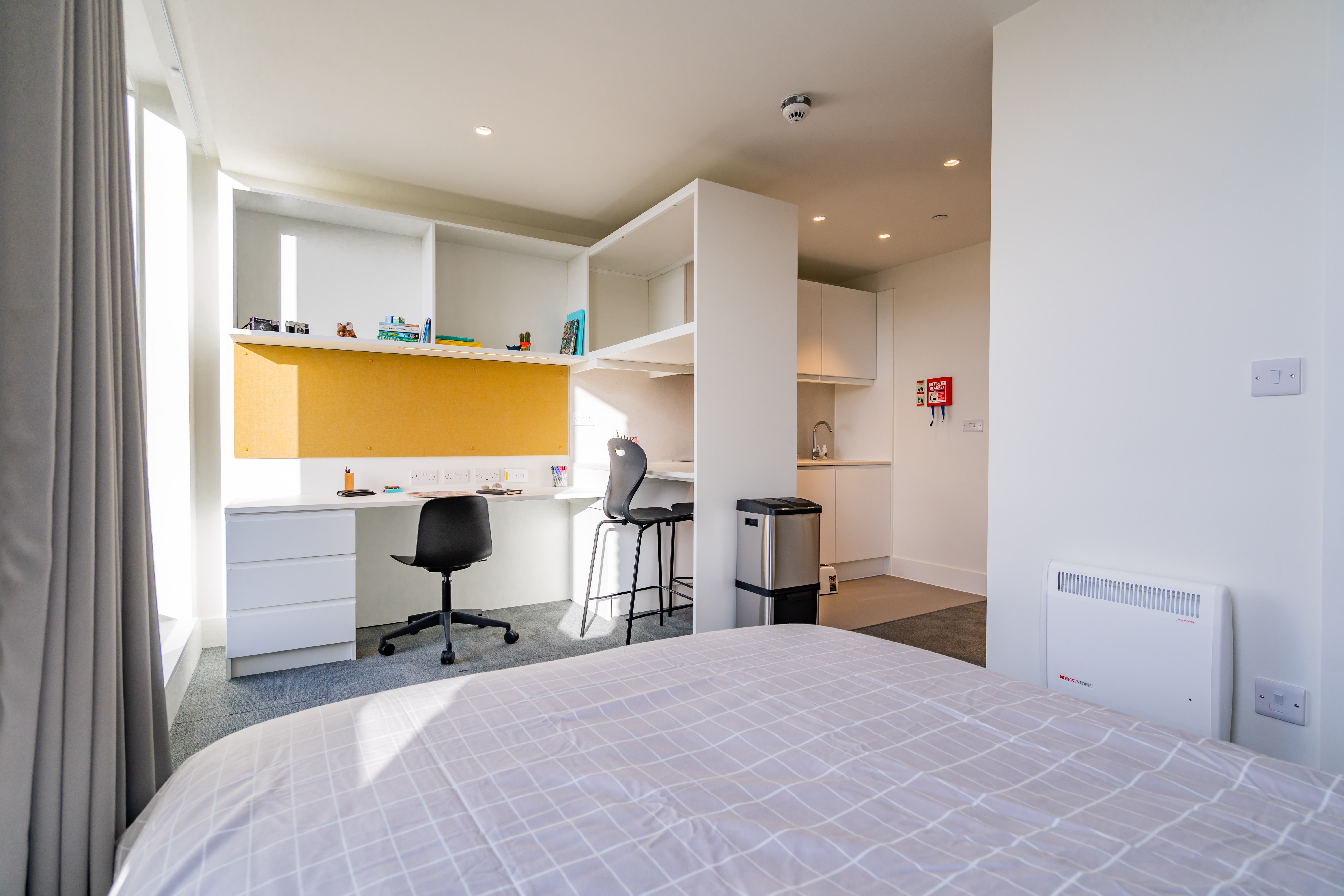 View inside of a Campus Halls Studio Room