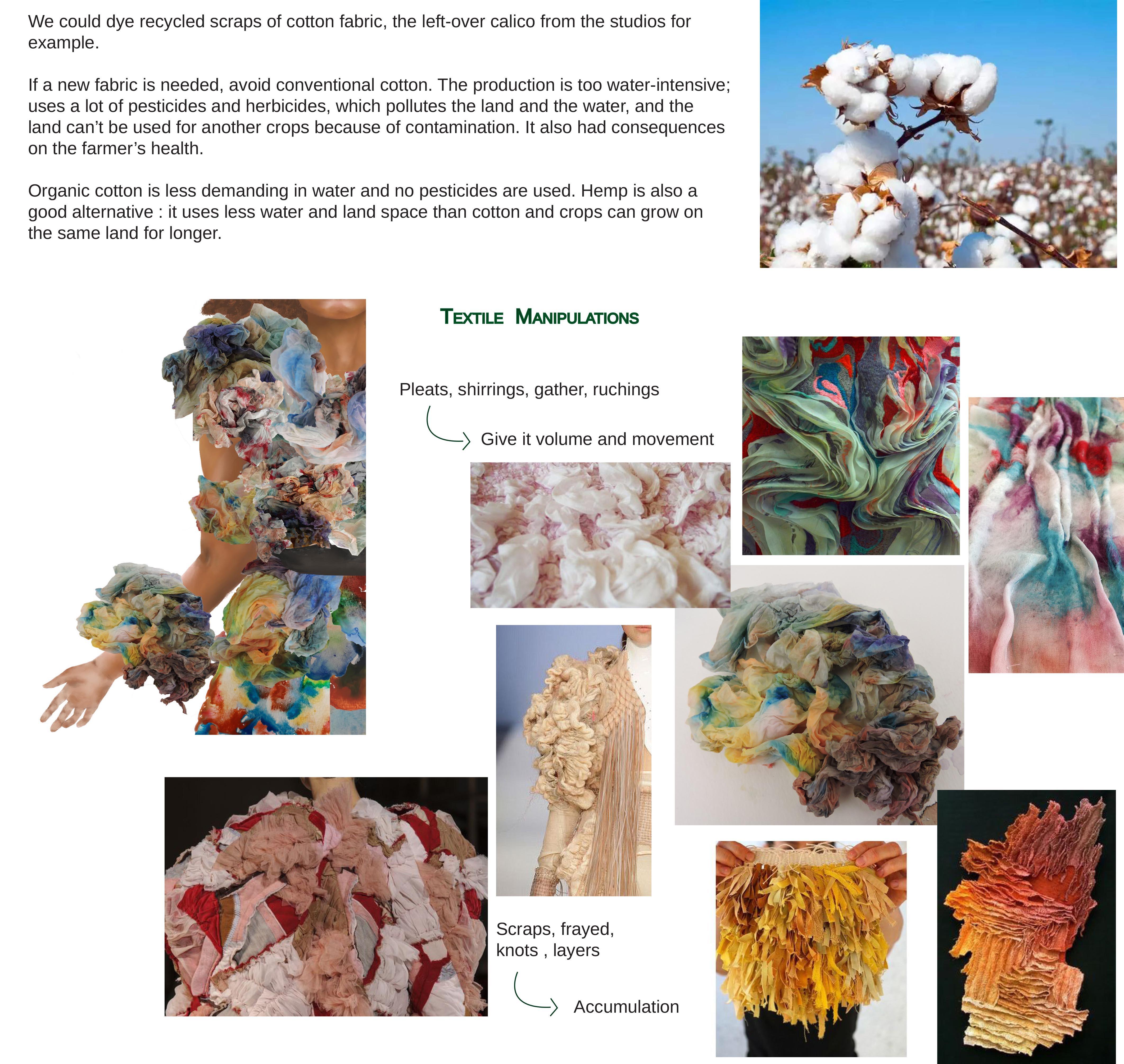 Infographic featuring images of organic cotton and how it can be used