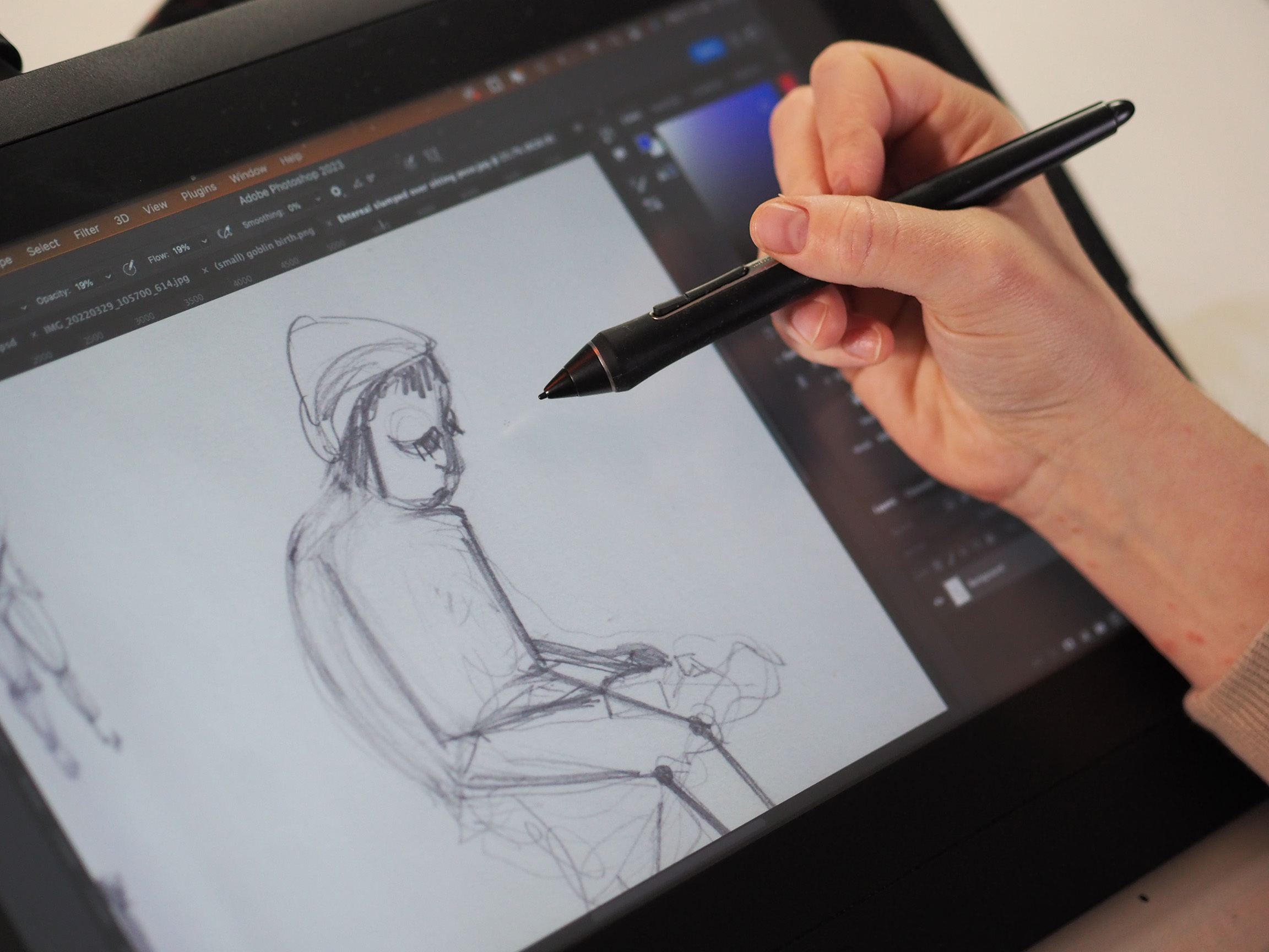 A life drawing using a tablet