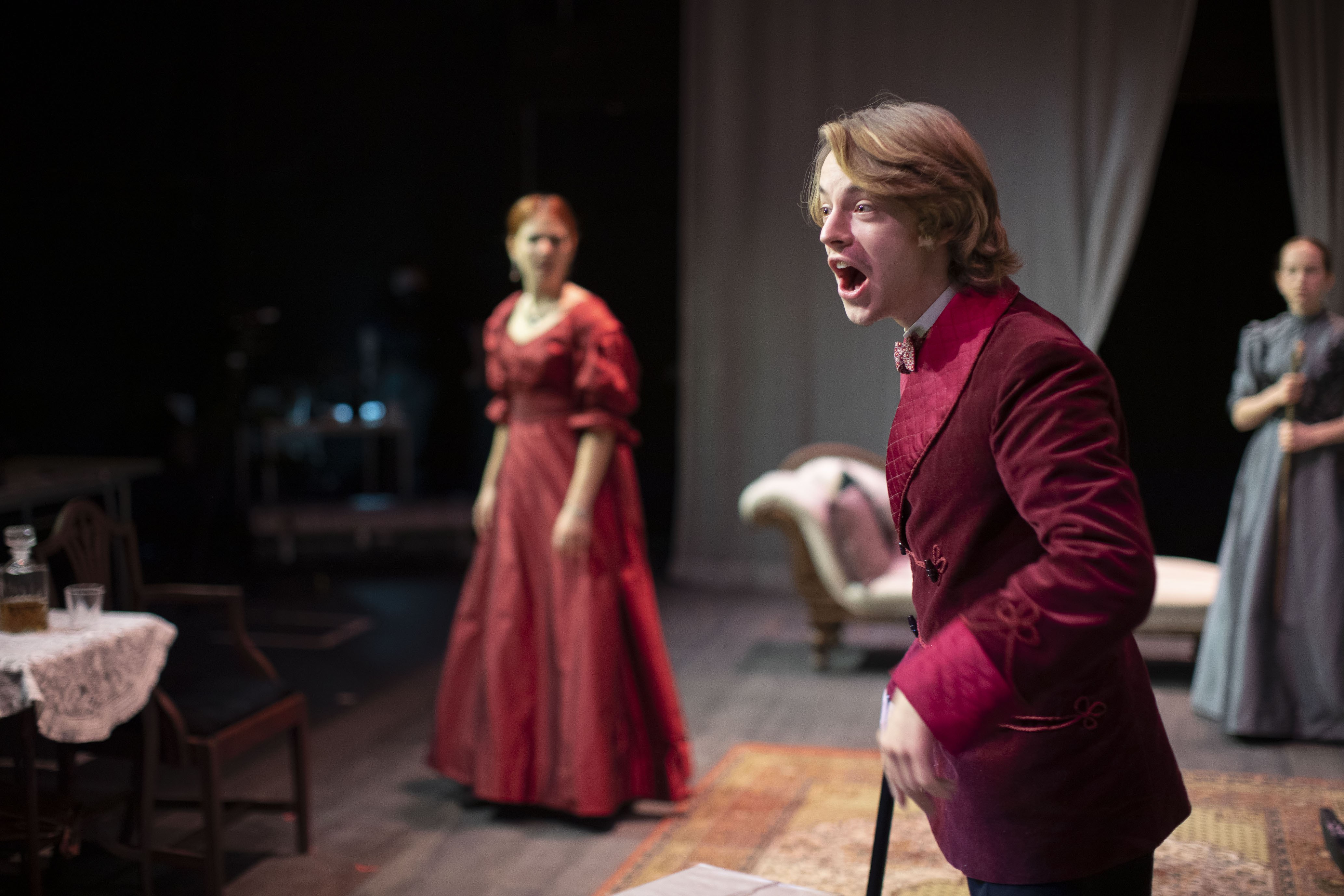 Students in a production of The Cherry Orchard