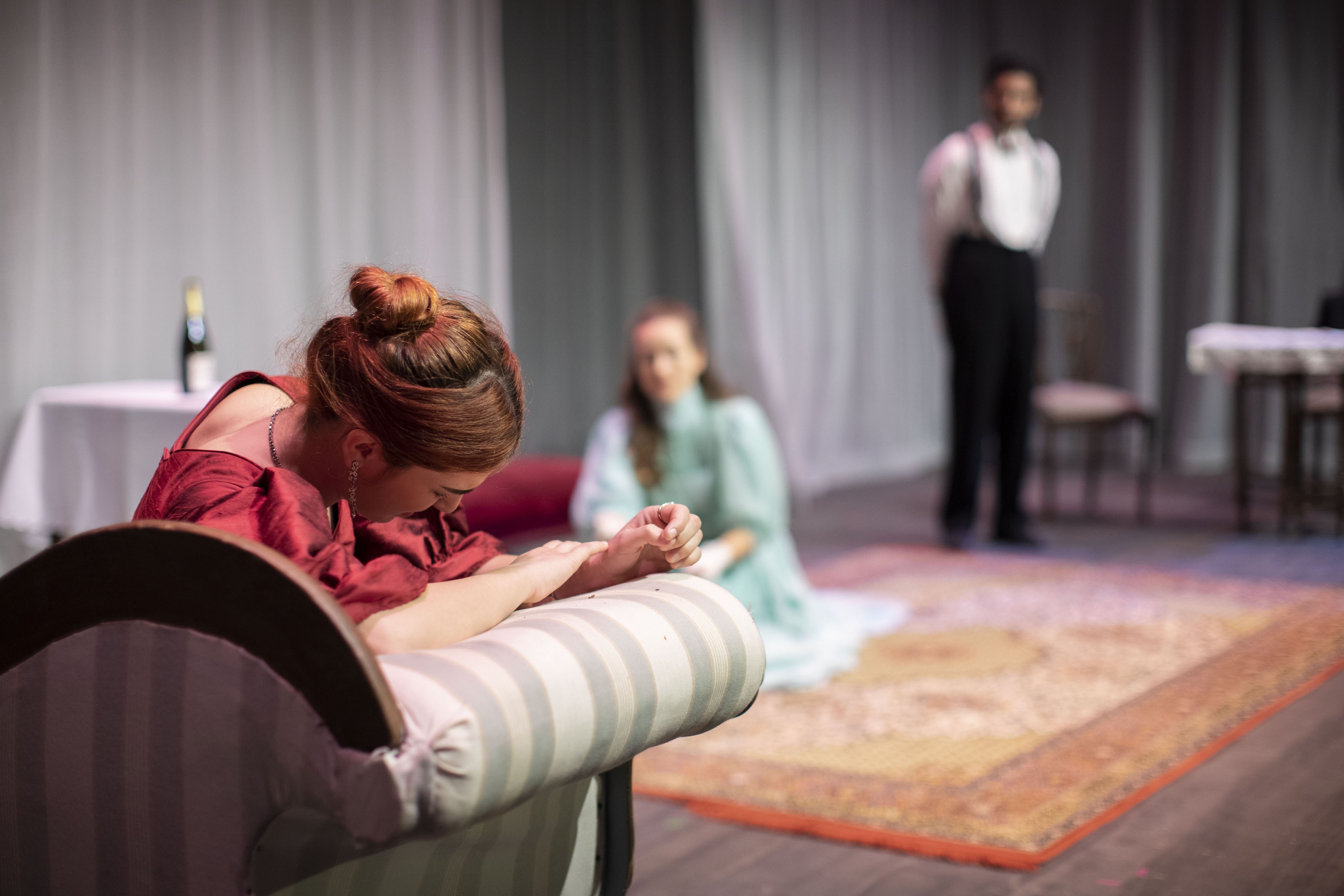 Students in a production of The Cherry Orchard
