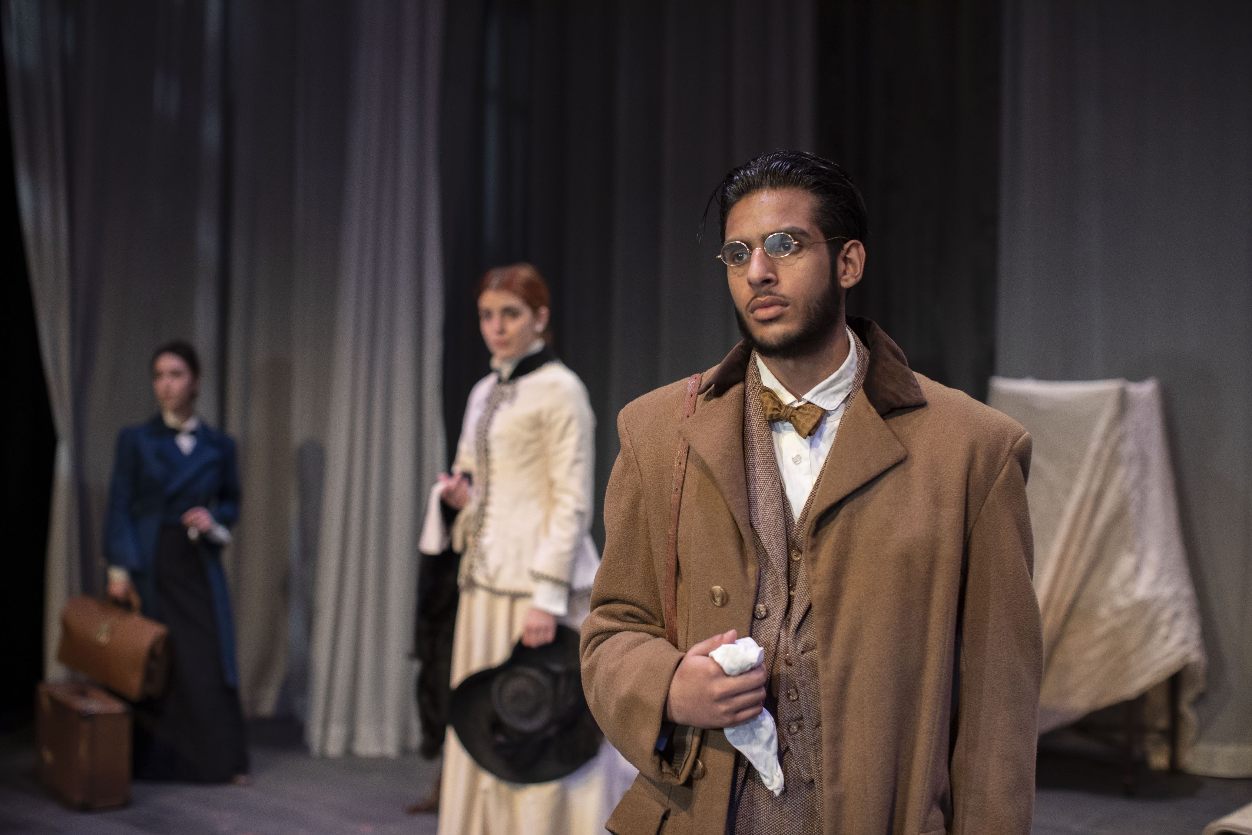 Students in a production of The Cherry Orchard