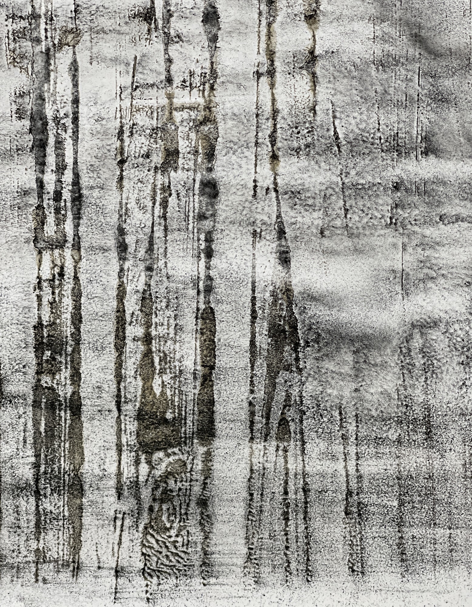 Abstract charcoal rubbing artowrk