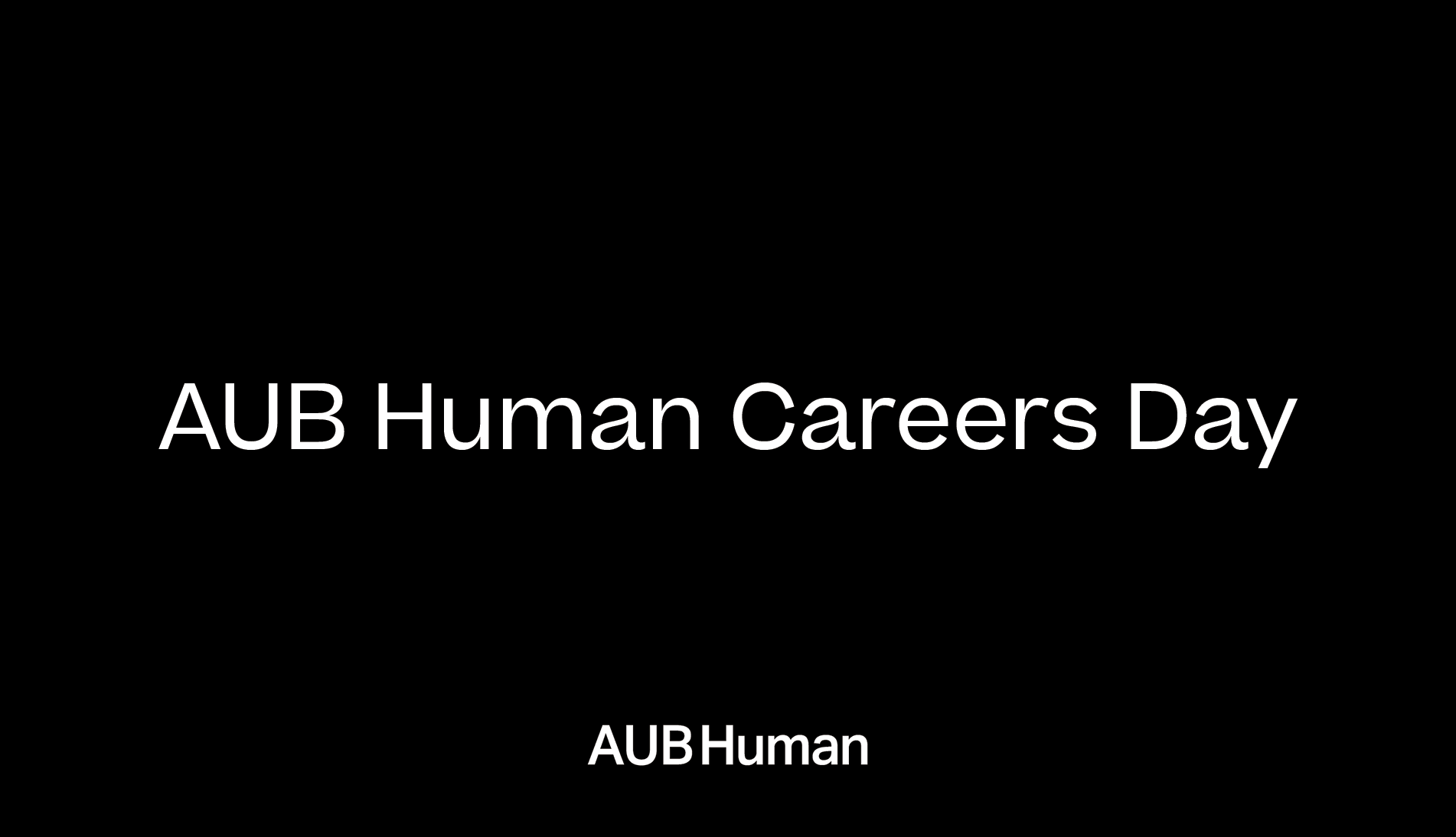 Black banner with text "AUB Human Careers Day".