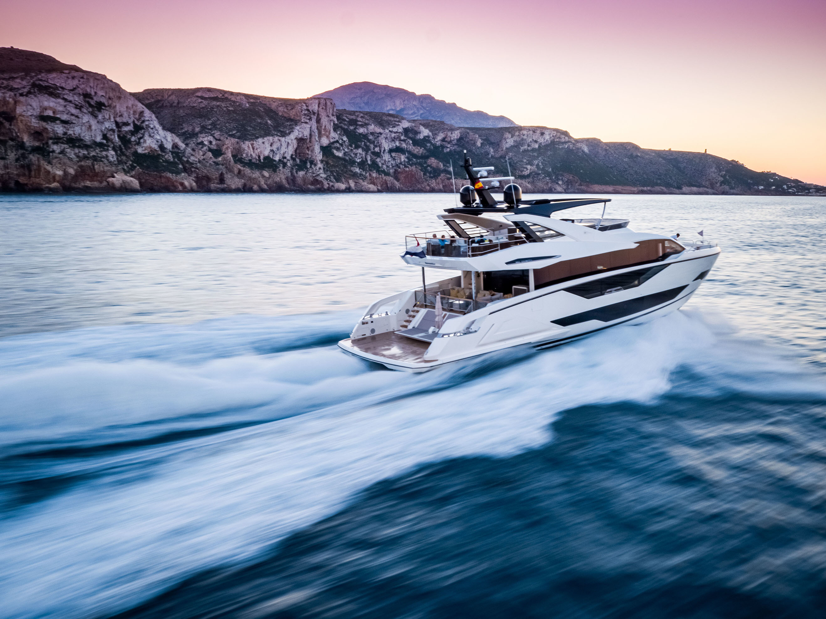 Sunseeker boat in the water
