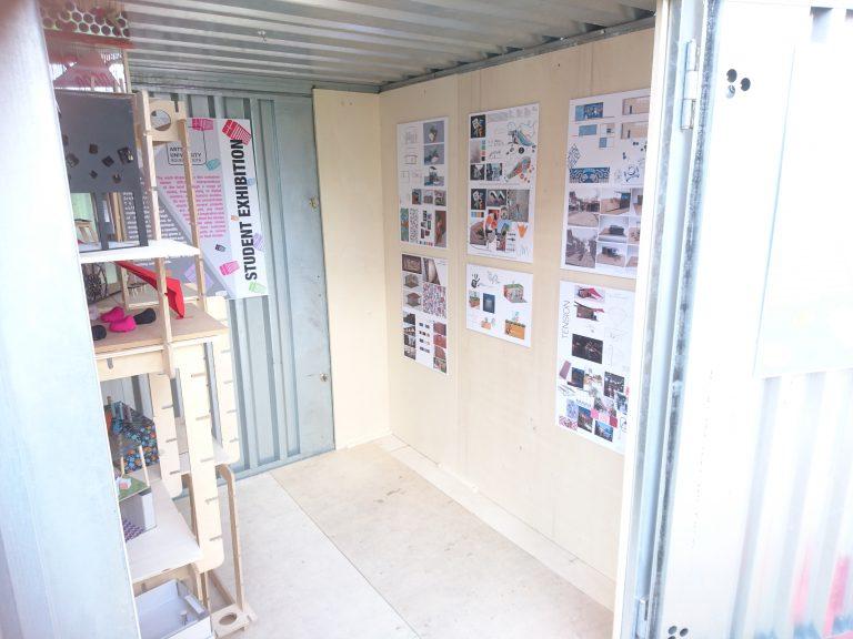 Inside one of the containers