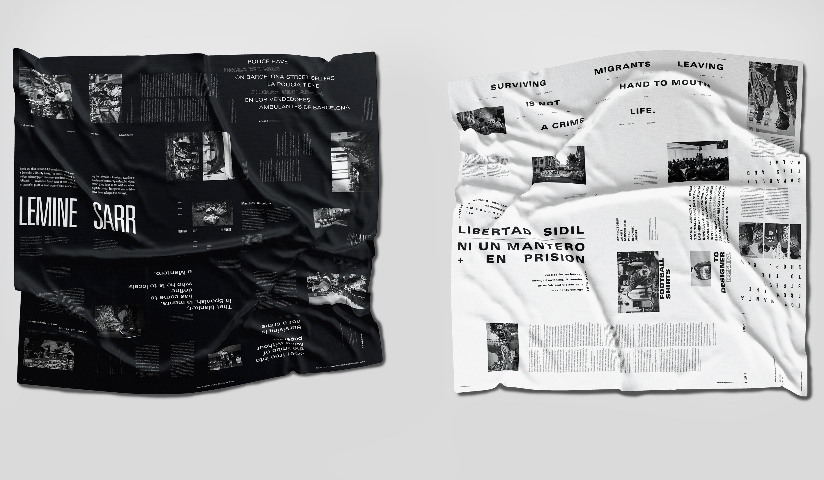 graphics on black and white