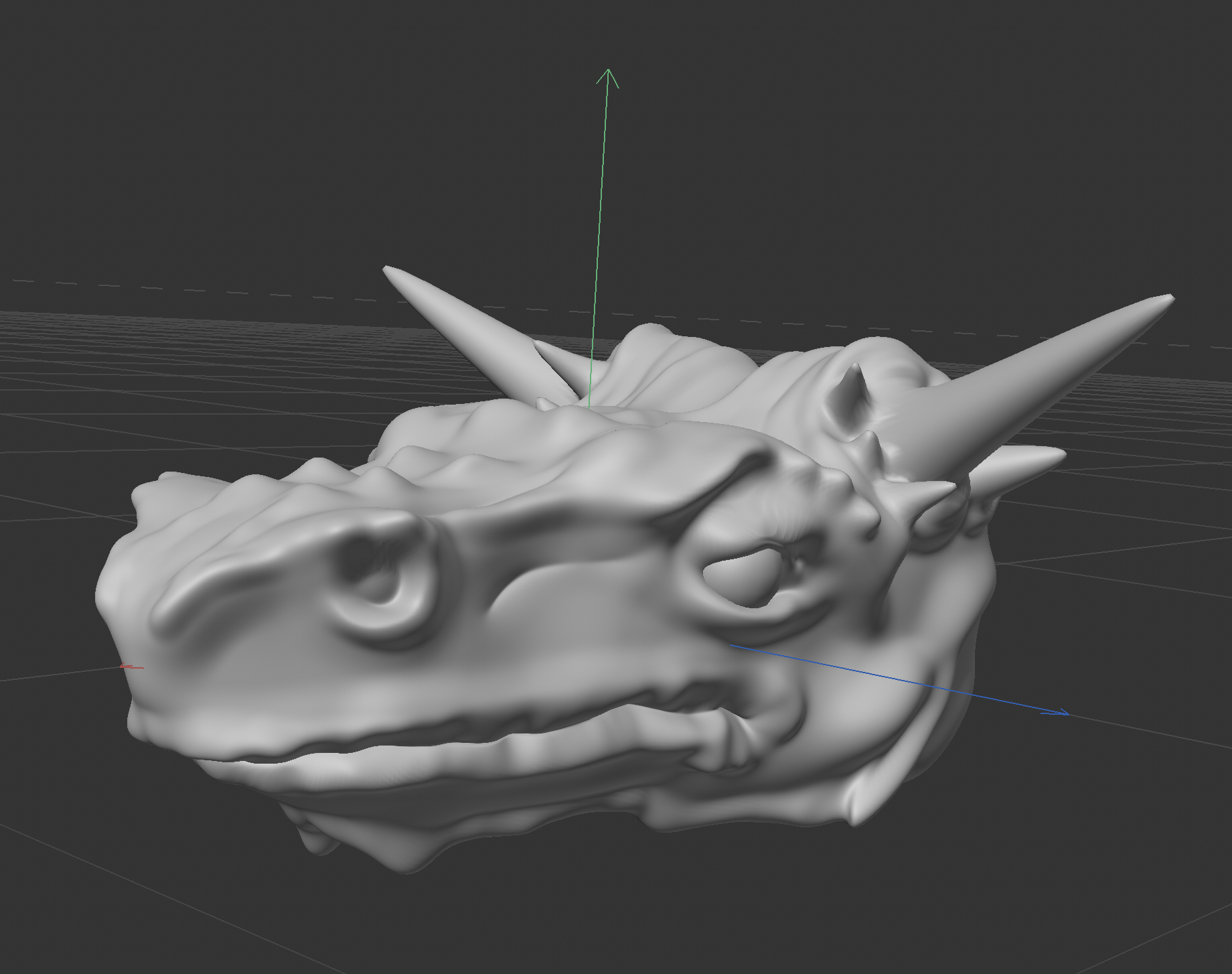 Digital render of dragon head