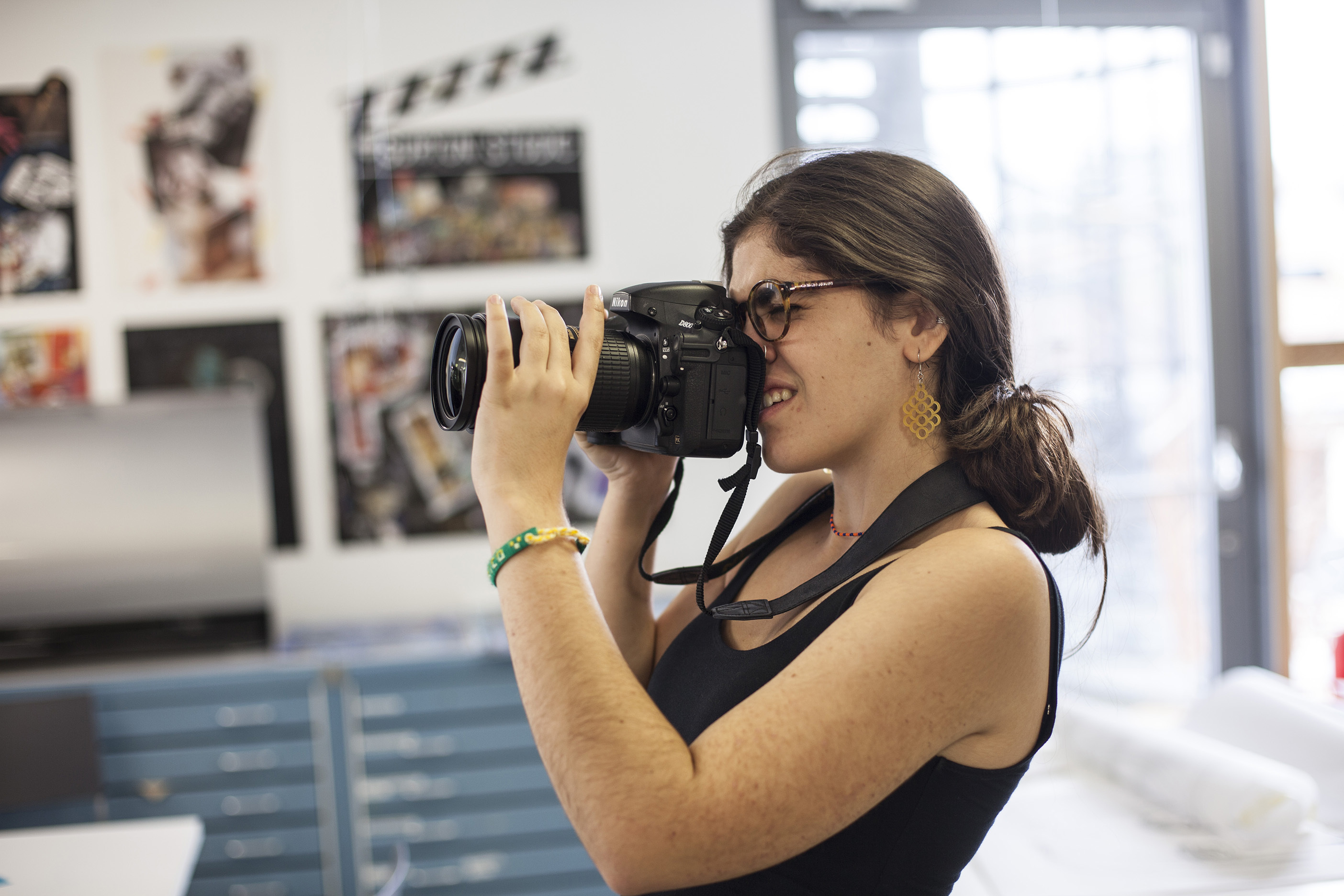 Student using a camera