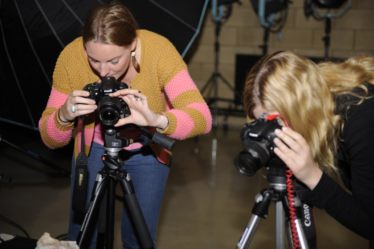 Student using a camera