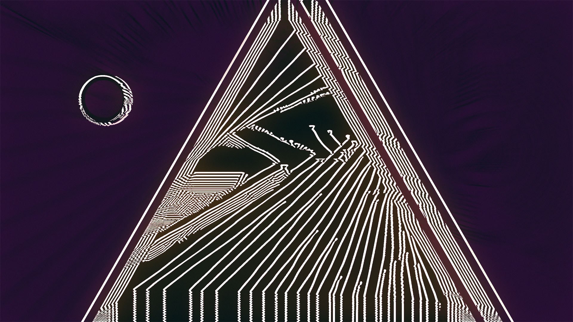 digital line illustration of a triangle and a circle