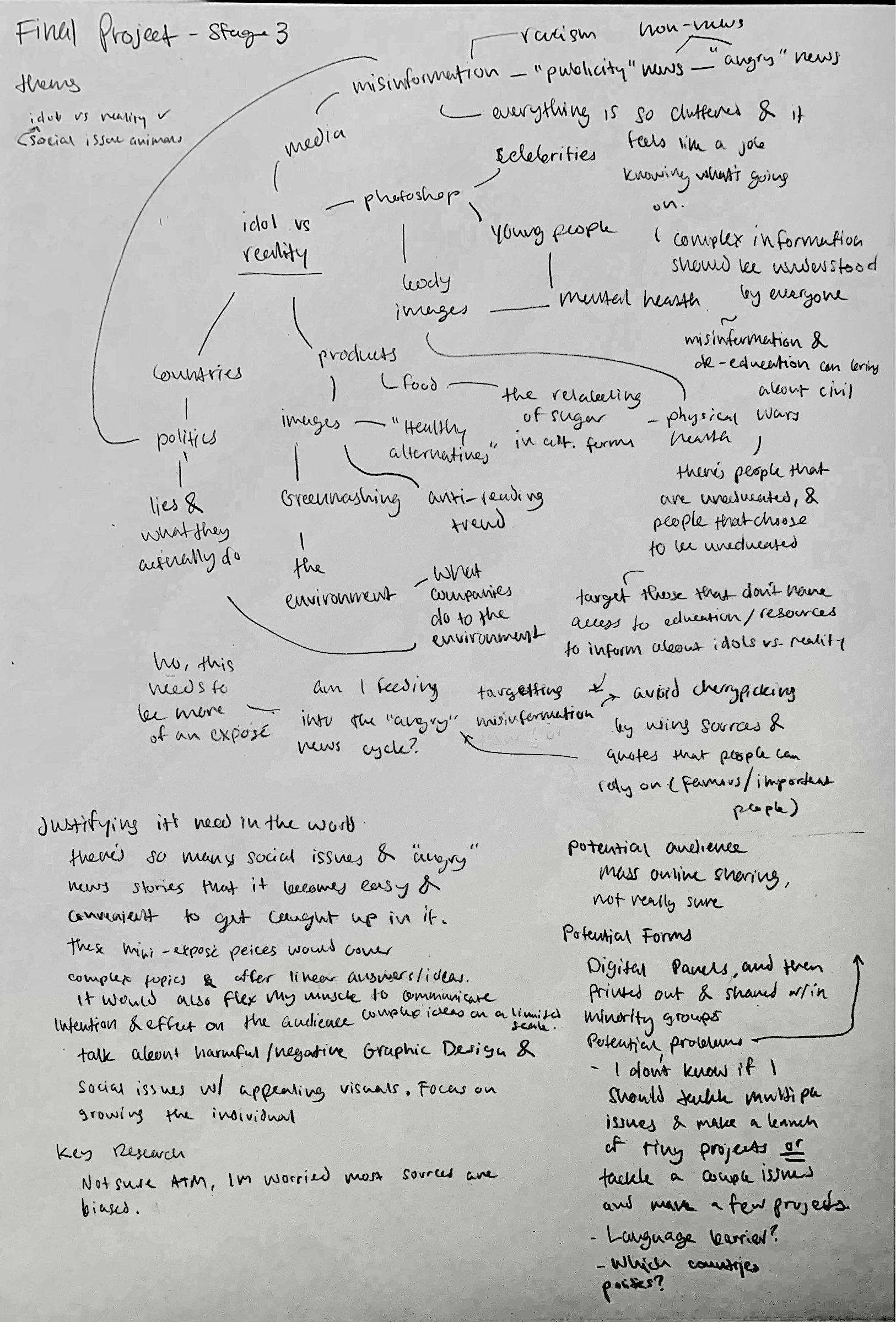 A sheet of paper with handwritten notes and blocks of text.