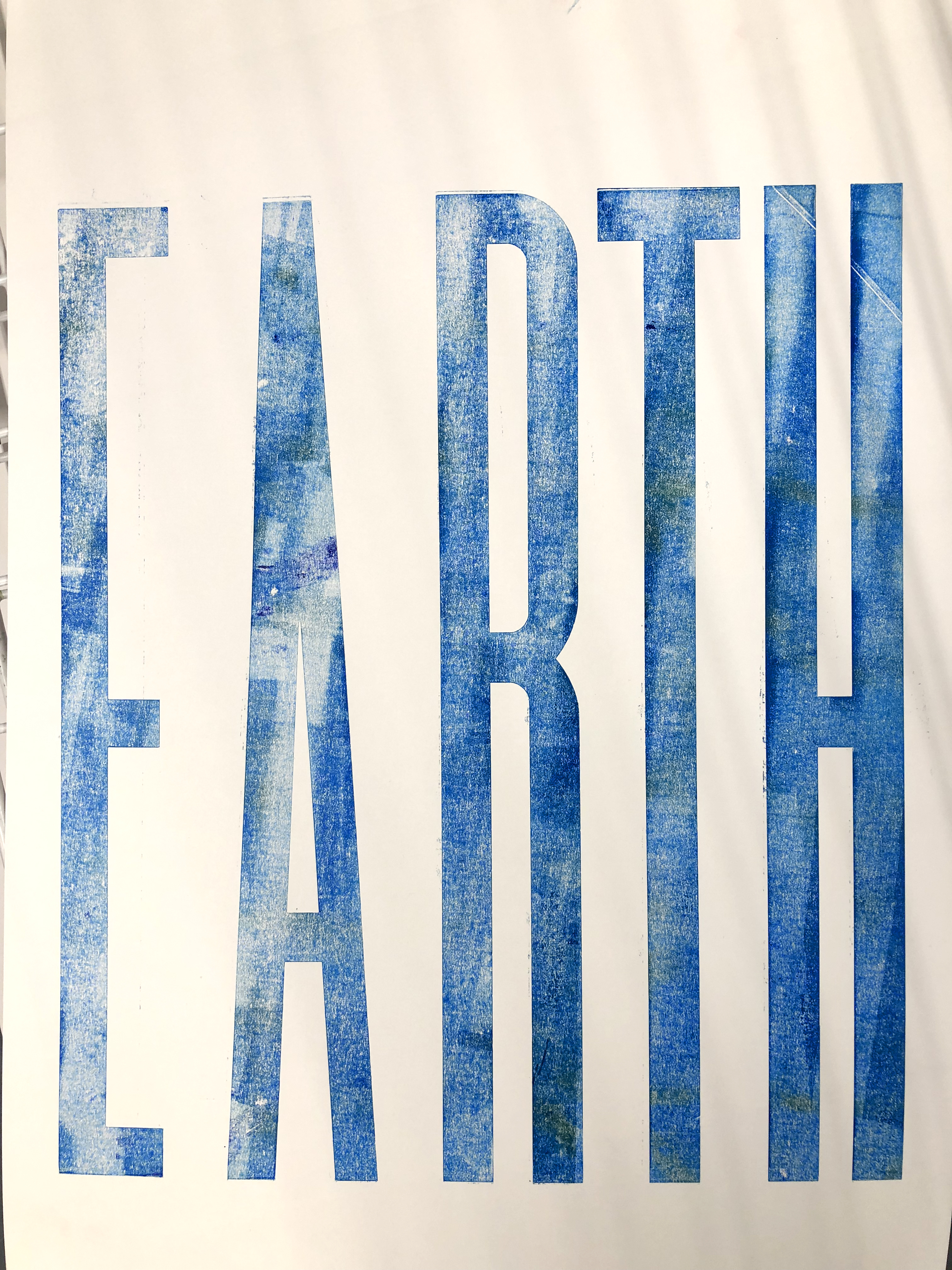 Earth text in letterpress