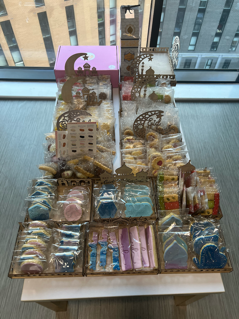 An assortment of sweets and cookies at a stall for the Eid El-Fitr celebration event at AUB.