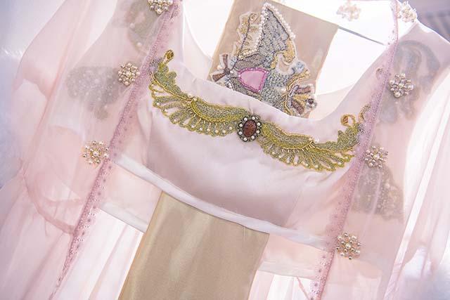 pink silk dress