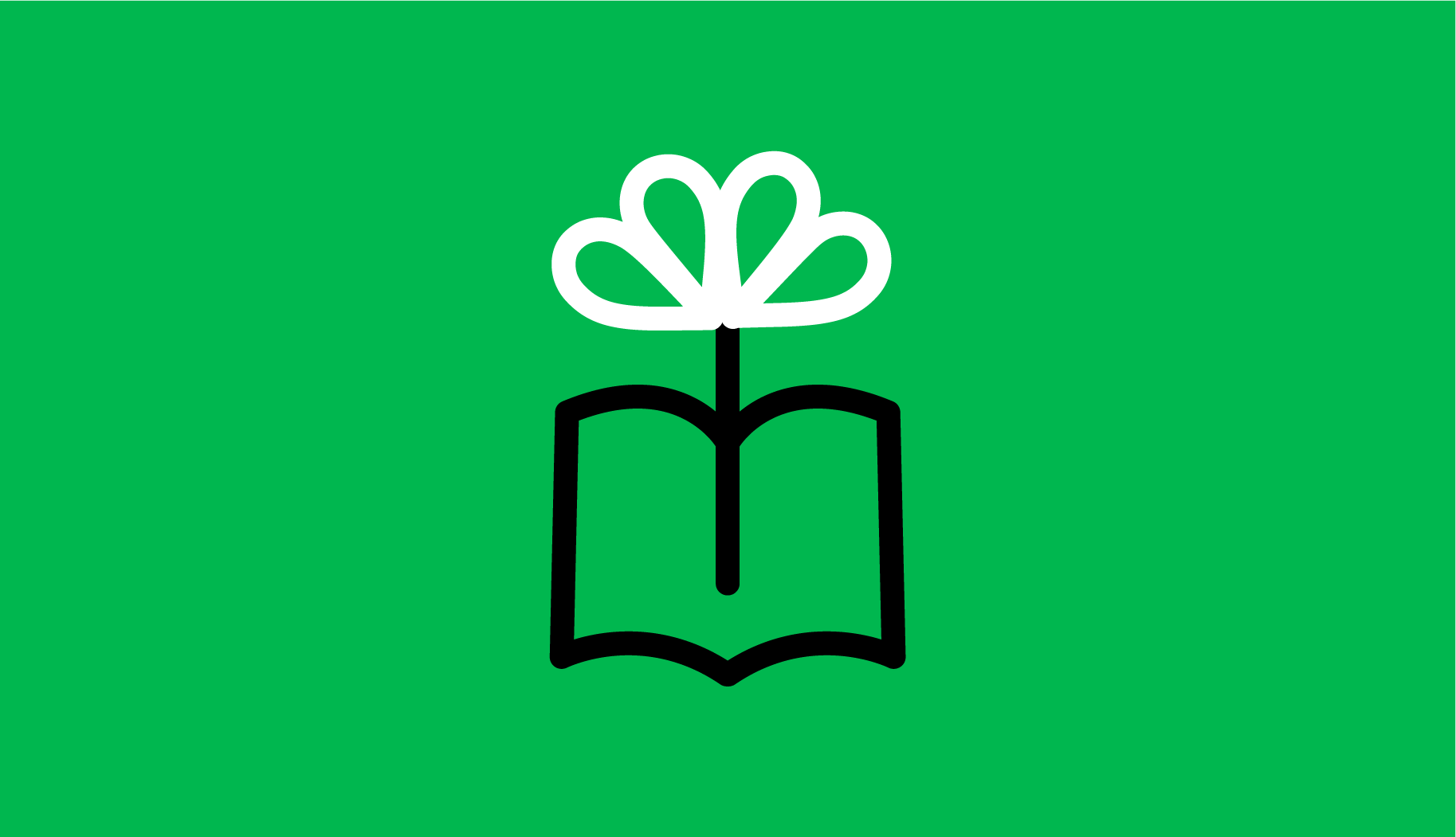 B&W icon on a green background