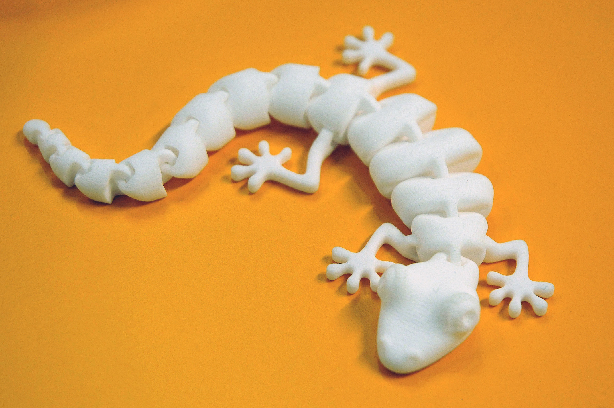 3D printed plastic lizard
