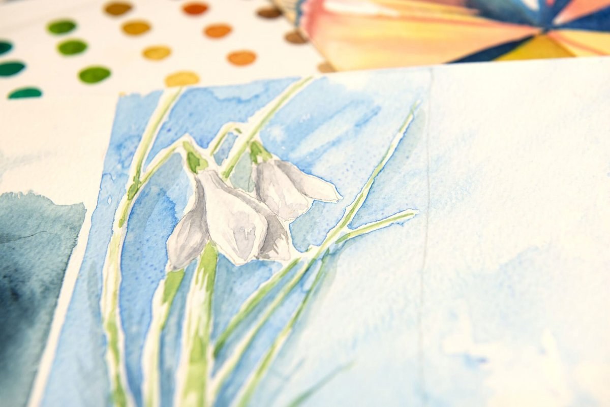 Watercolour illustration of some flowers