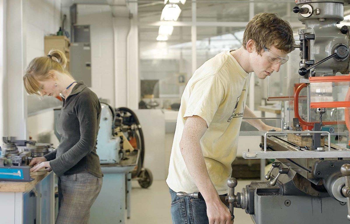 Student working within the Modelmaking workshop