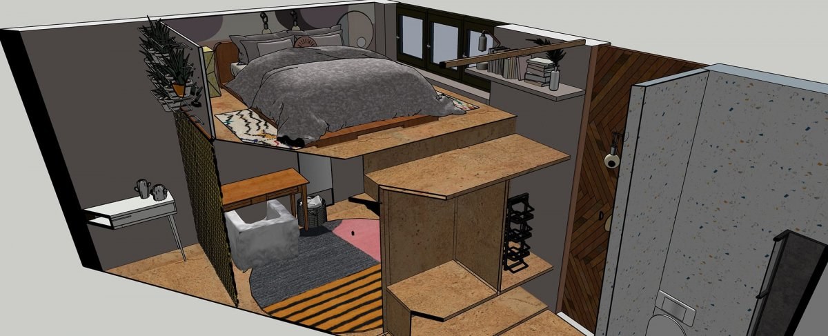 Computer render of an interior space