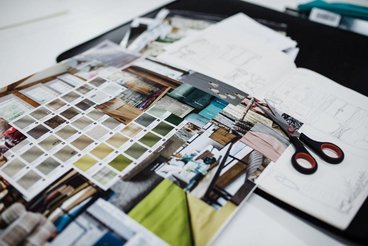Various different colour swatches of a fabric