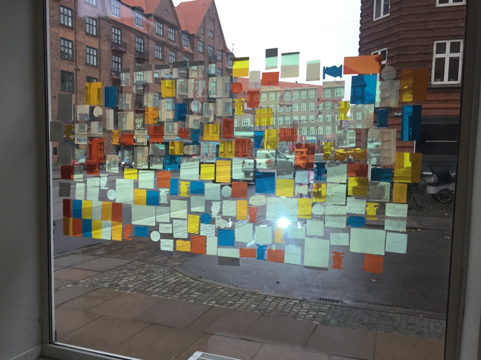 Image of colour squares on a window