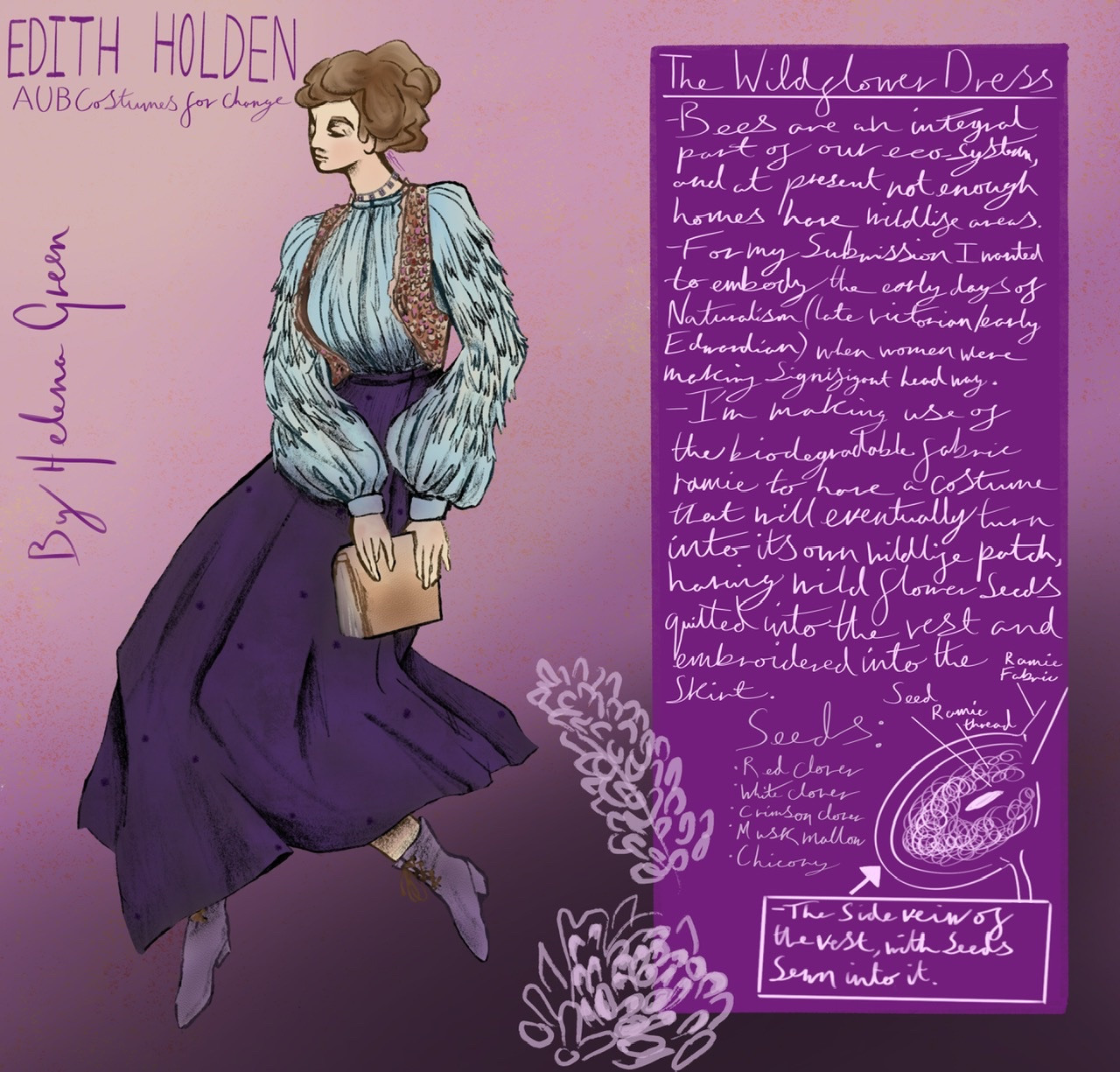 Illustration of an environmental friendly costume design
