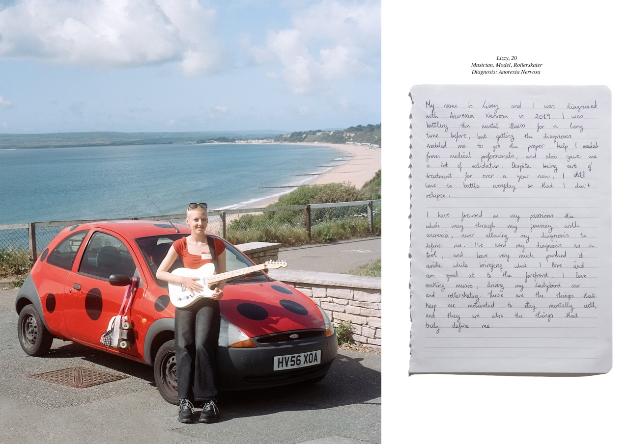 A separate written note and photo of Lizzy, explaining her interests, passions and, least importantly, her diagnosis.